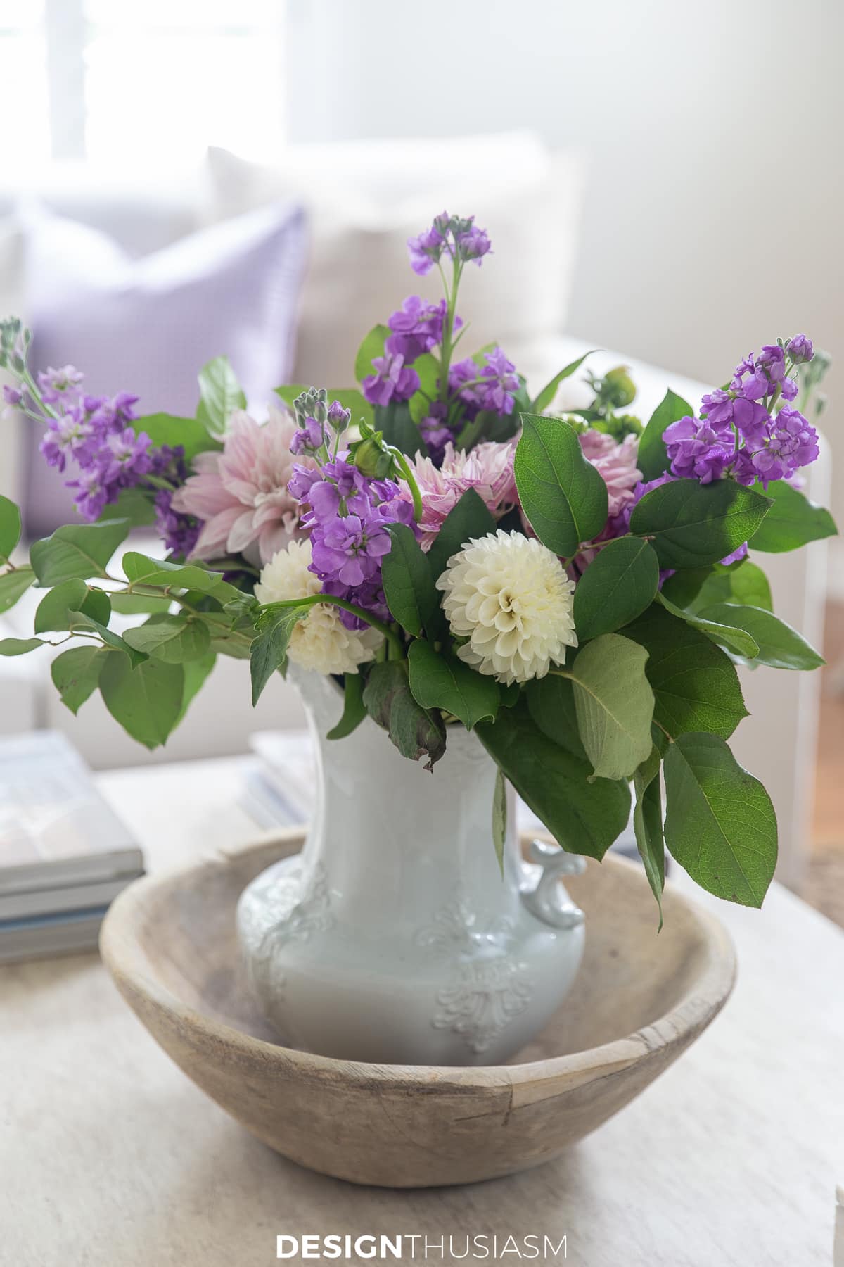 family room floral arrangement
