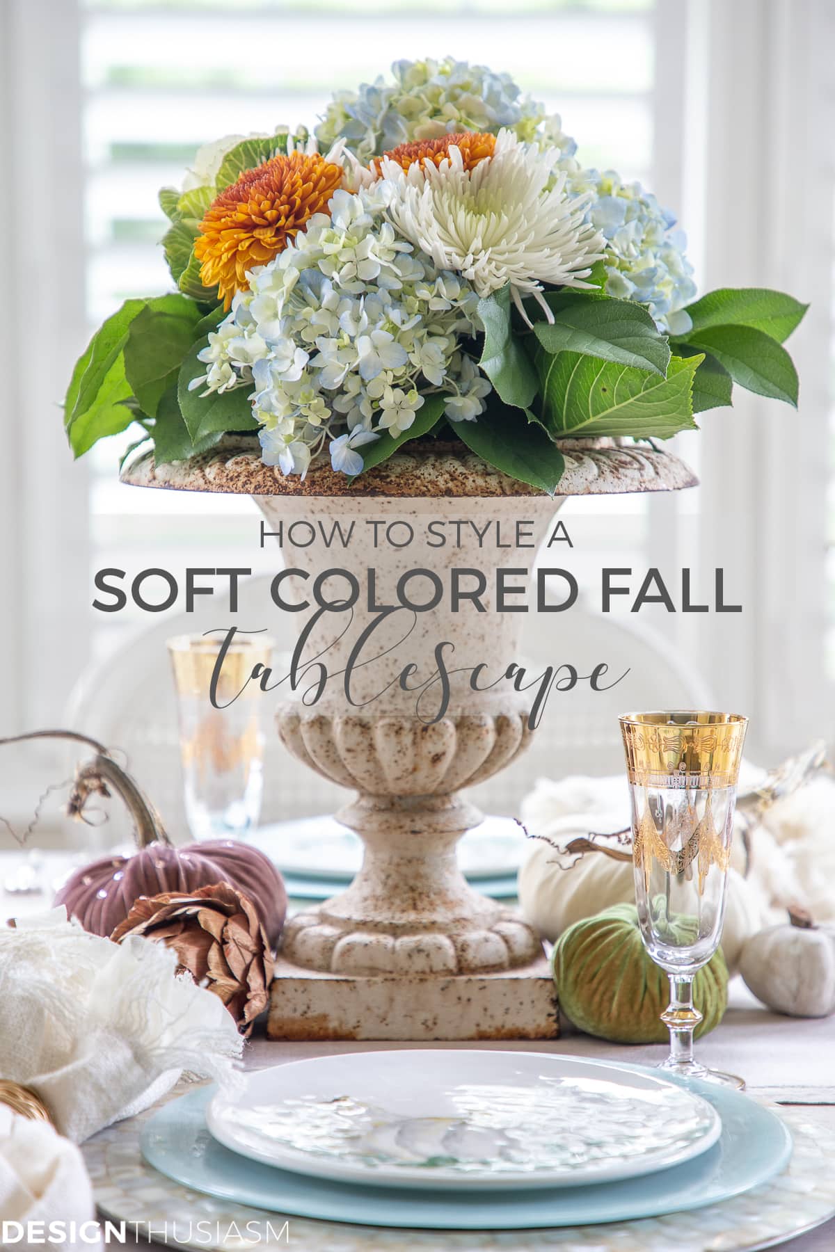 soft colors fall table decor