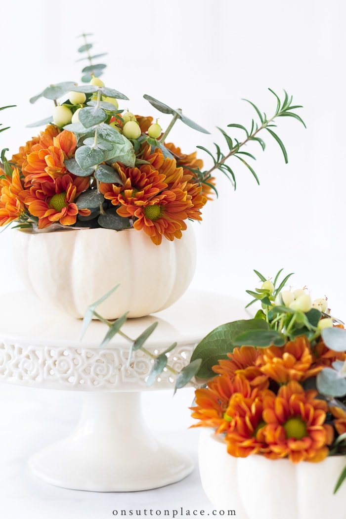 Mini Pumpkin Arrangements from On Sutton Place
