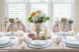 autumn tablescape with soft fall colors