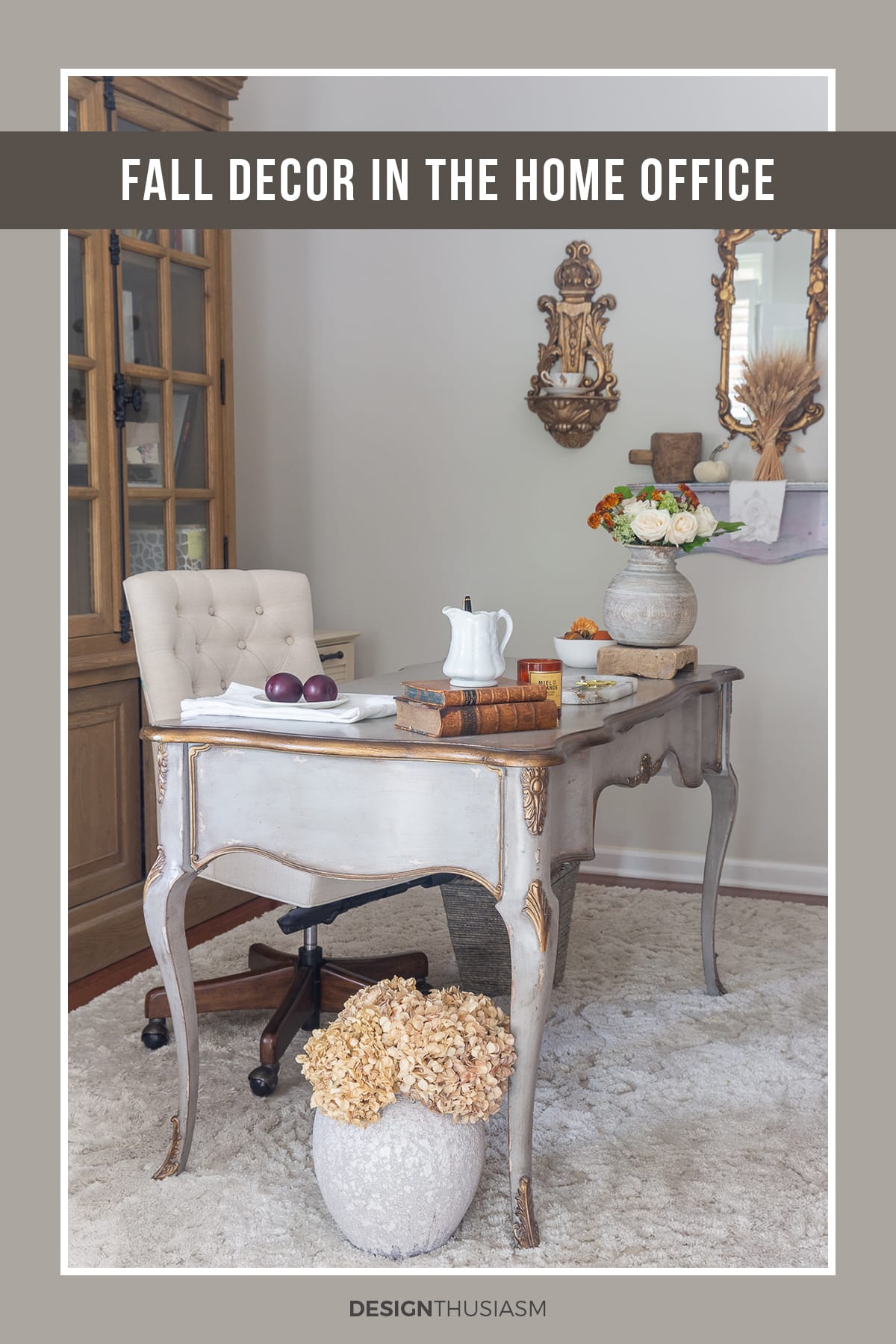 fall decor in the home office