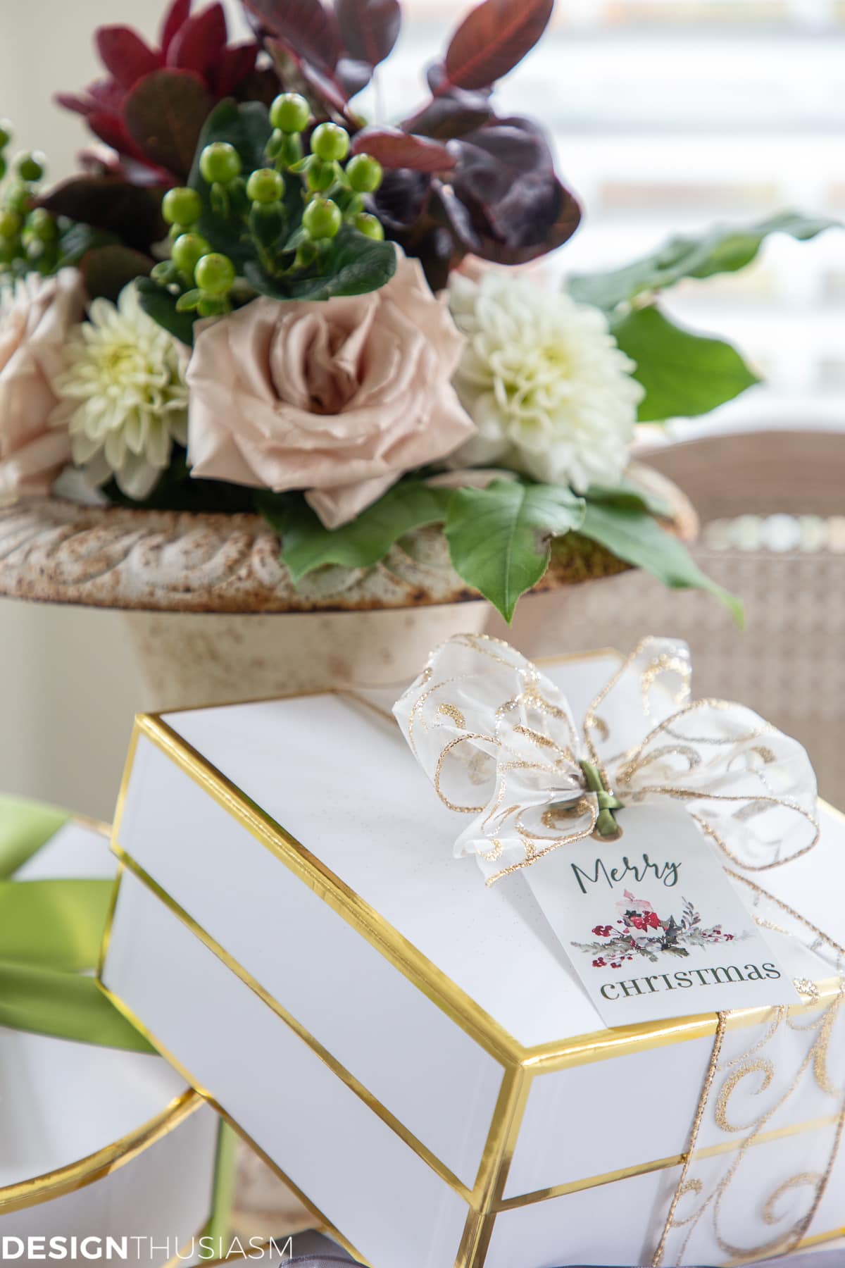 Christmas gift tag printable on gift
