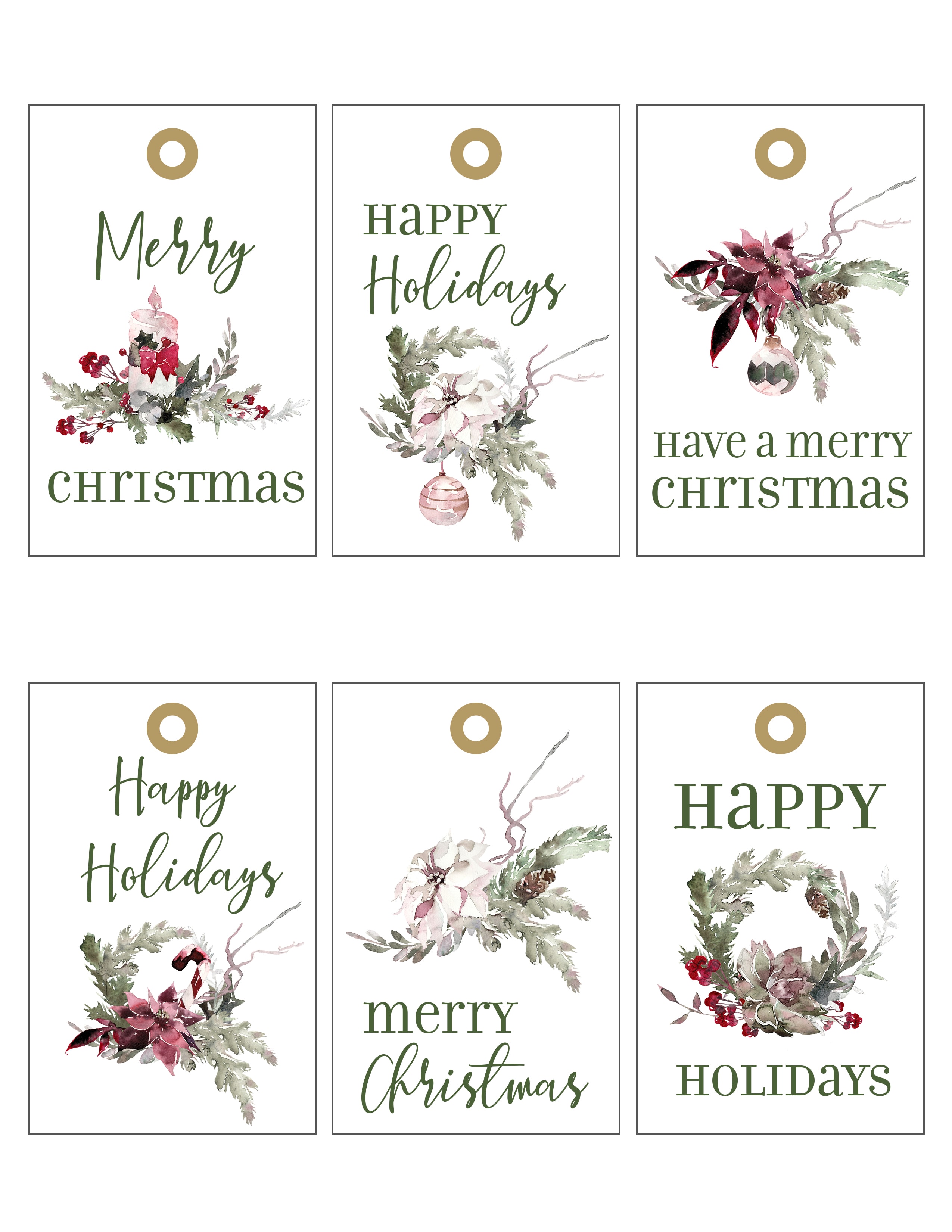 Christmas gift tag printables