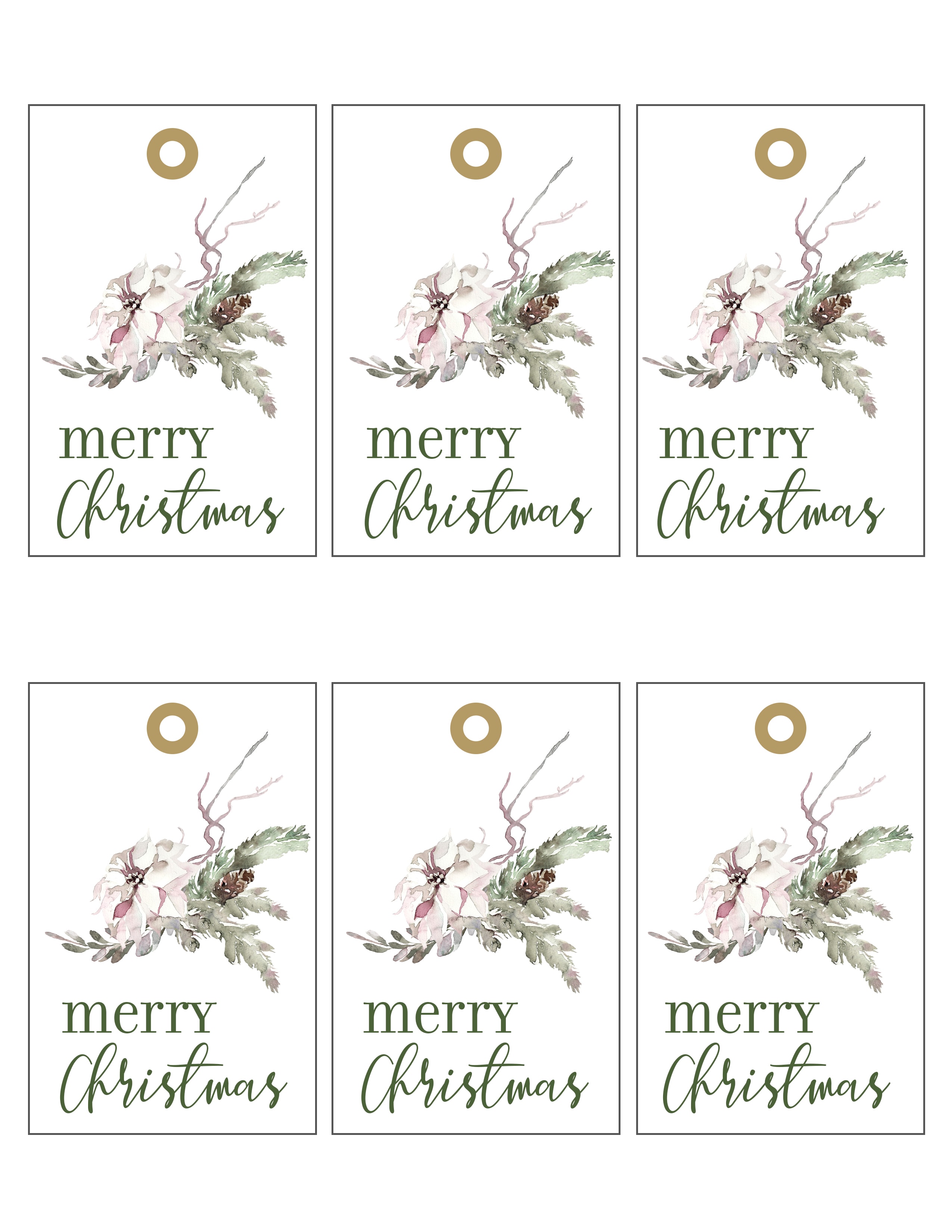Christmas gift tag printables