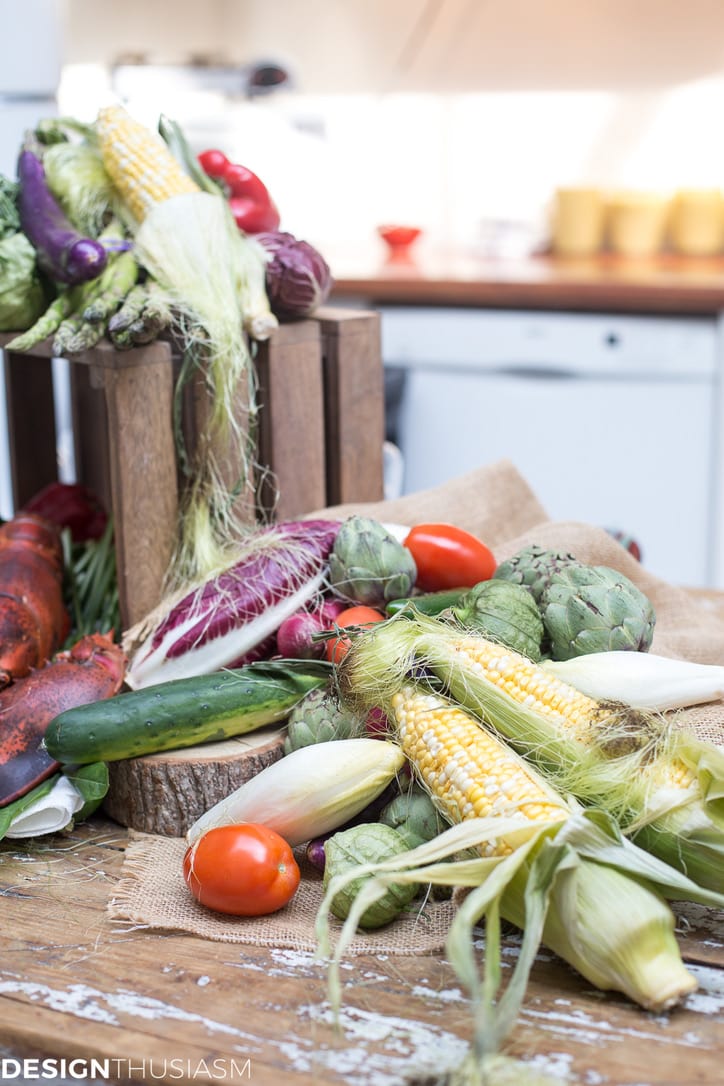 vegetables on the kitchen counter