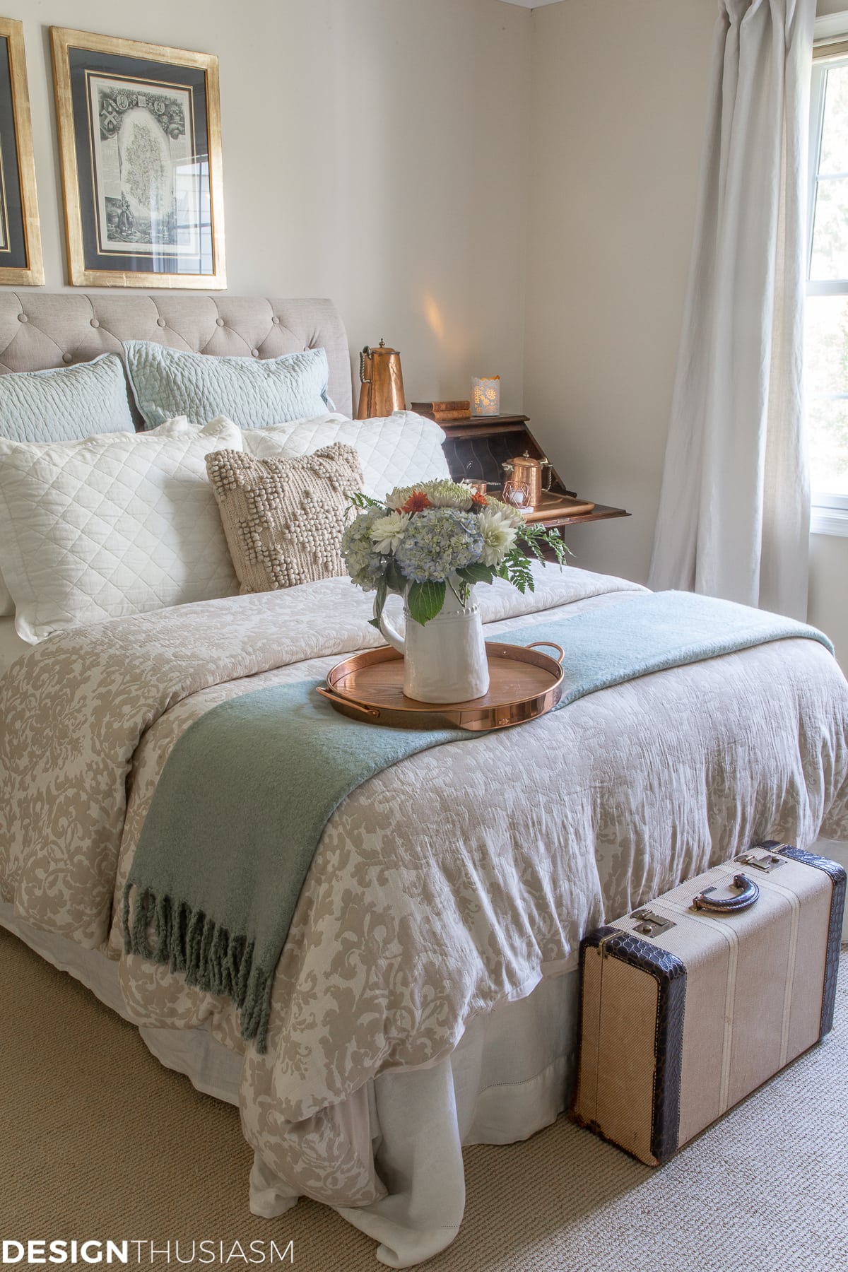 serene fall guest bedroom ideas from Designthusiasm
