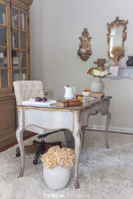 fall decor in the home office study