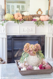 fall living room decor decorating with pumpkins