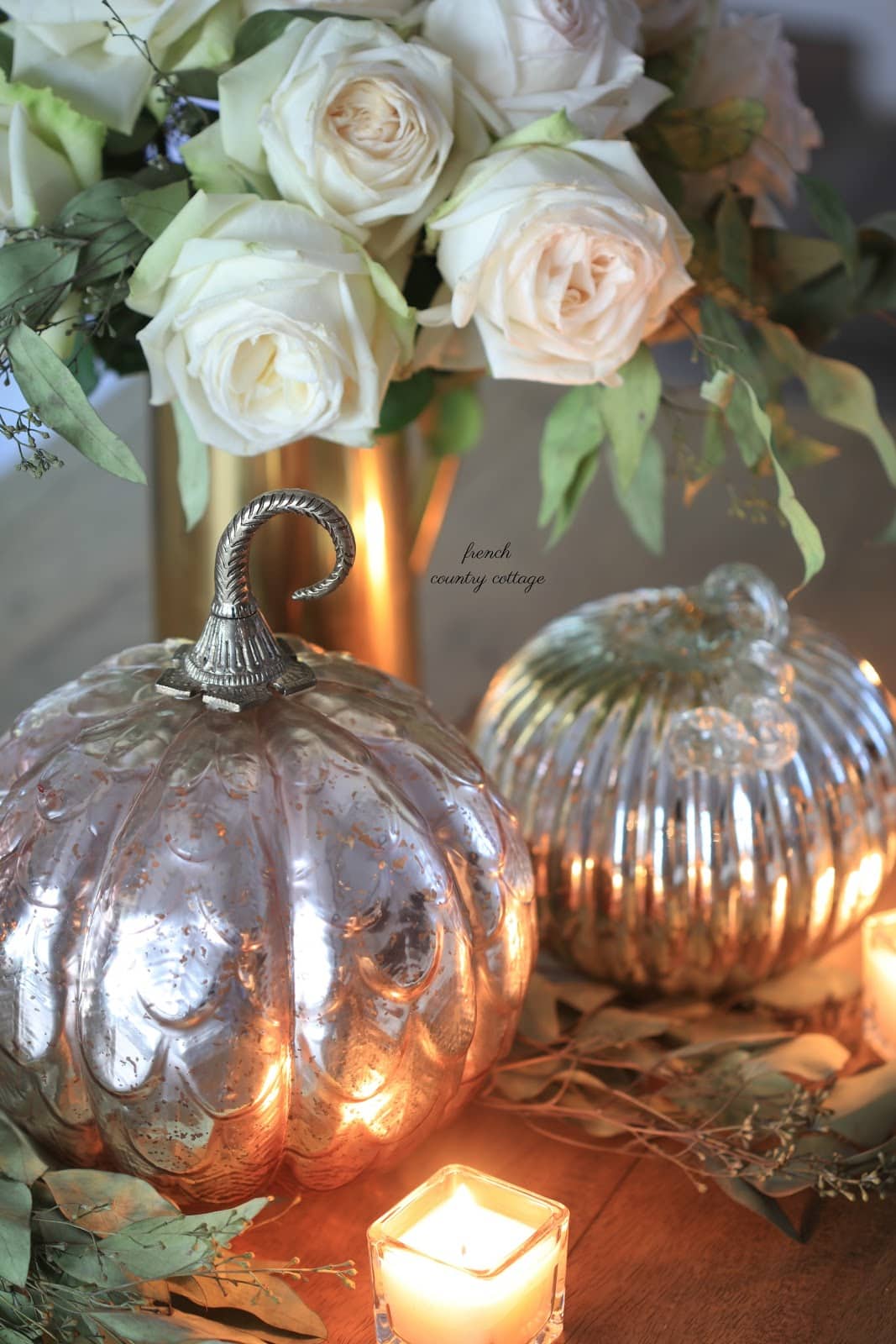 mercury glass pumpkins