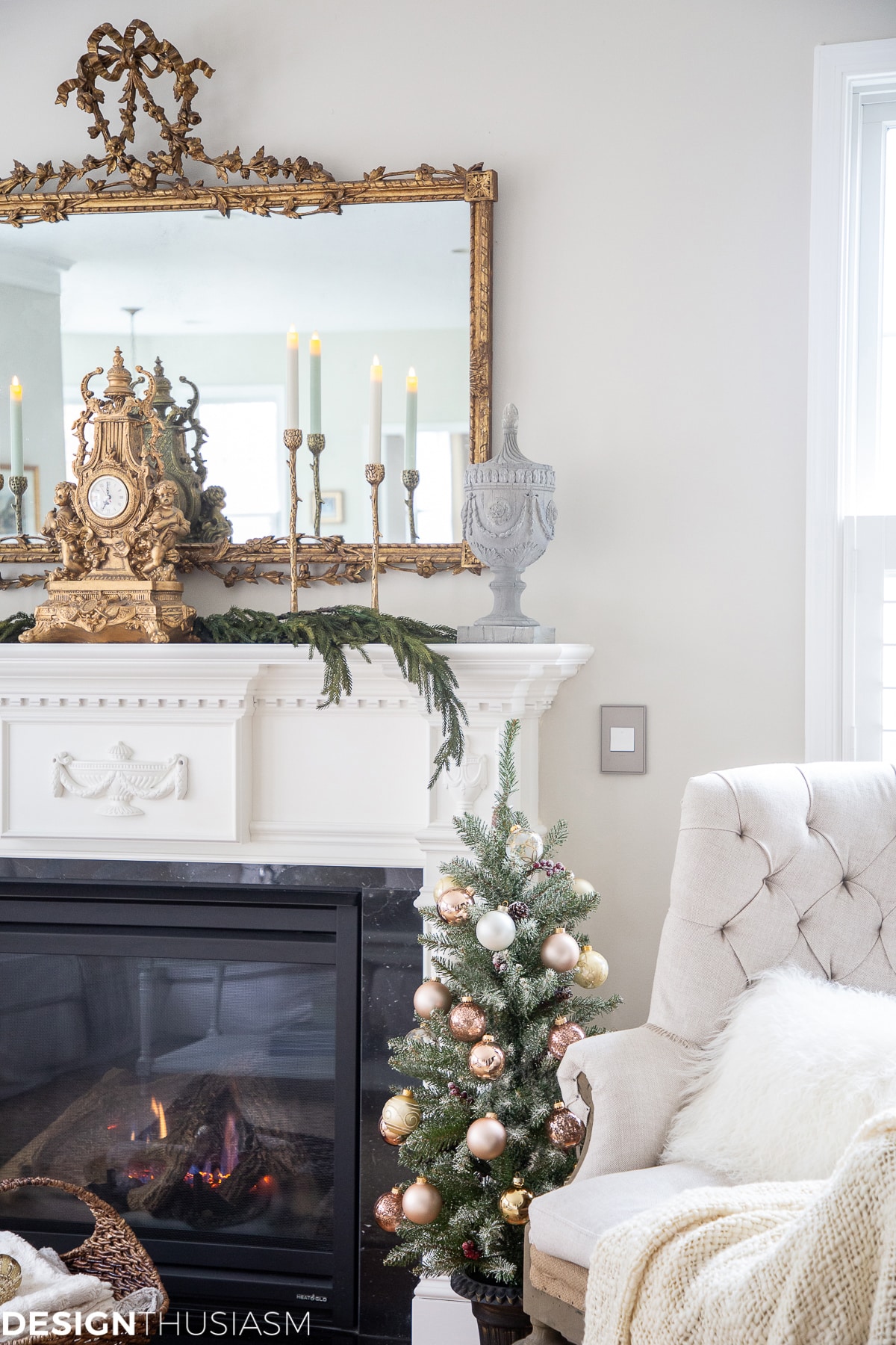 Christmas living room fireplace