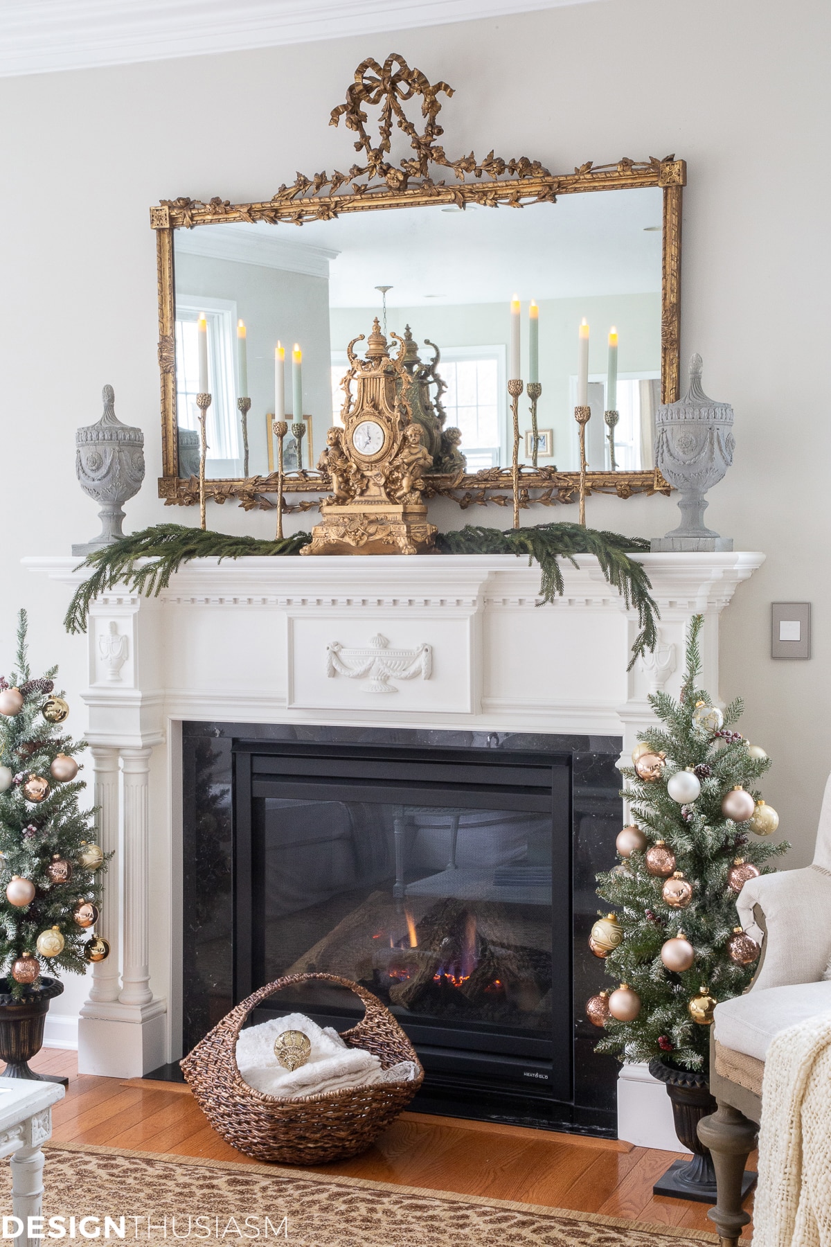 Christmas living room mantel