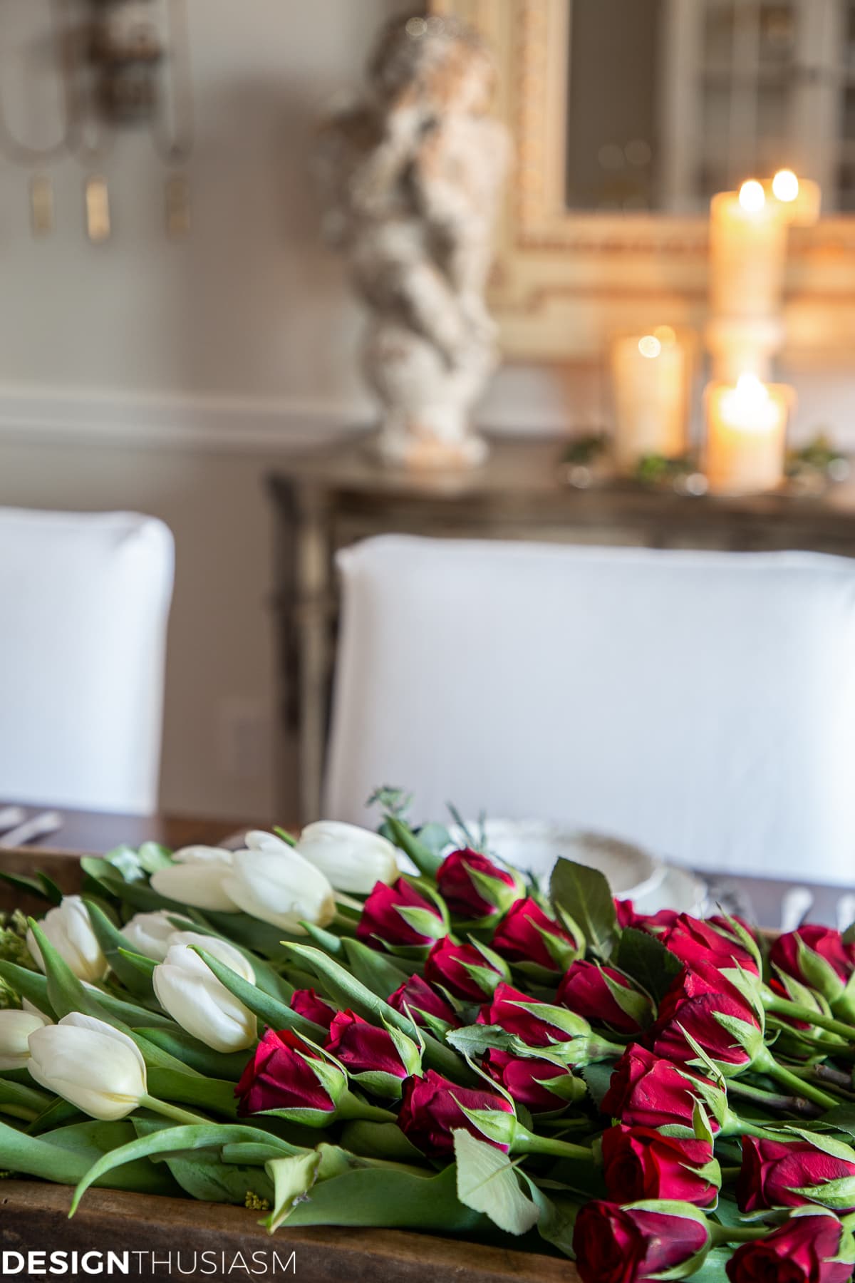 Christmas flowers in the dining room