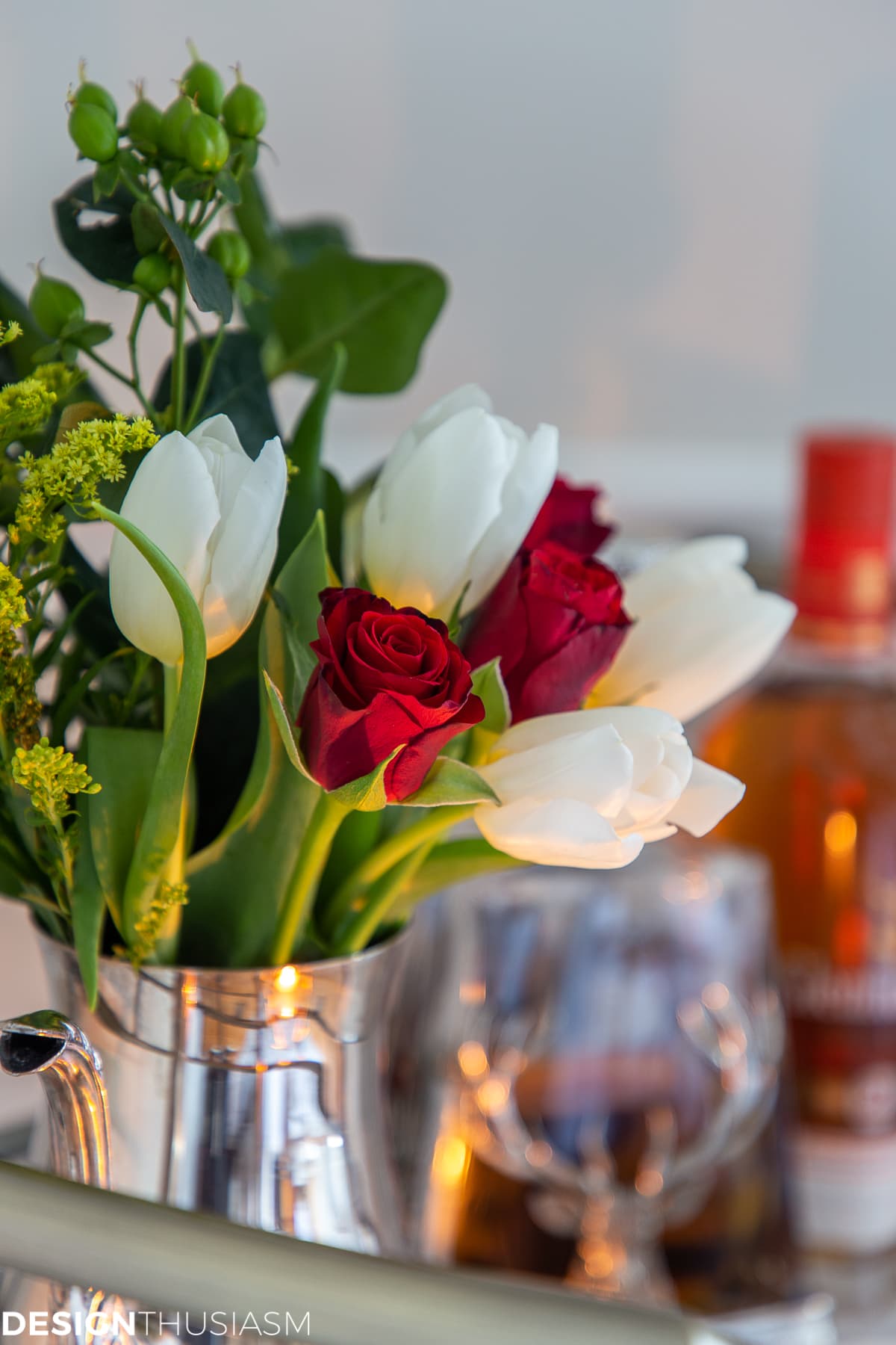 Christmas flowers in the dining room