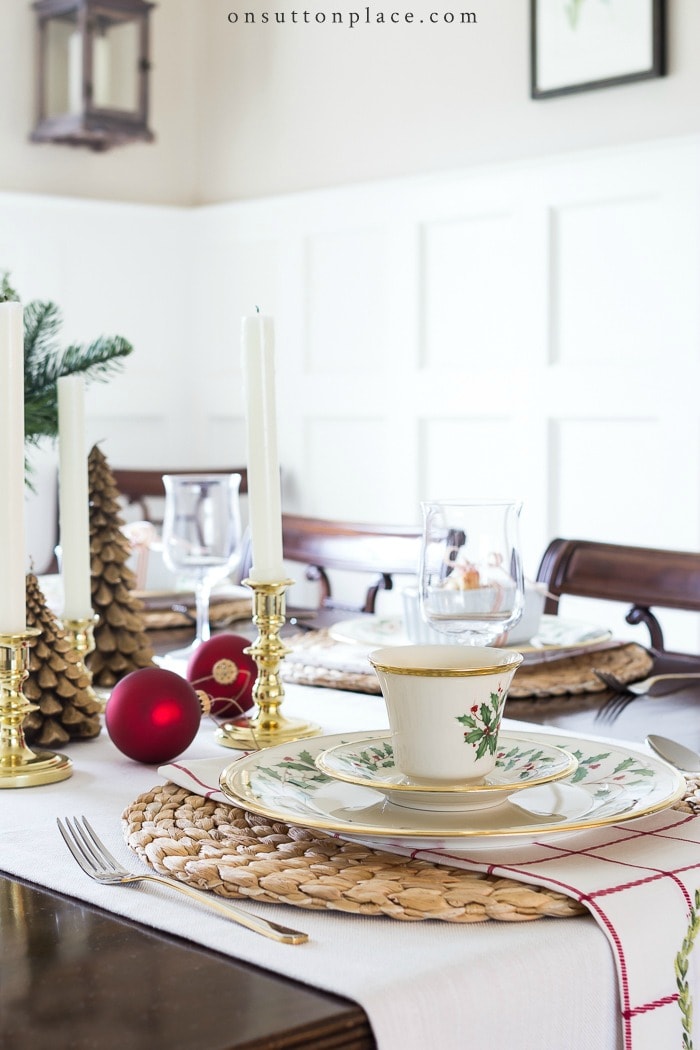 Simple & Classic Christmas Tablescape from On Sutton Place