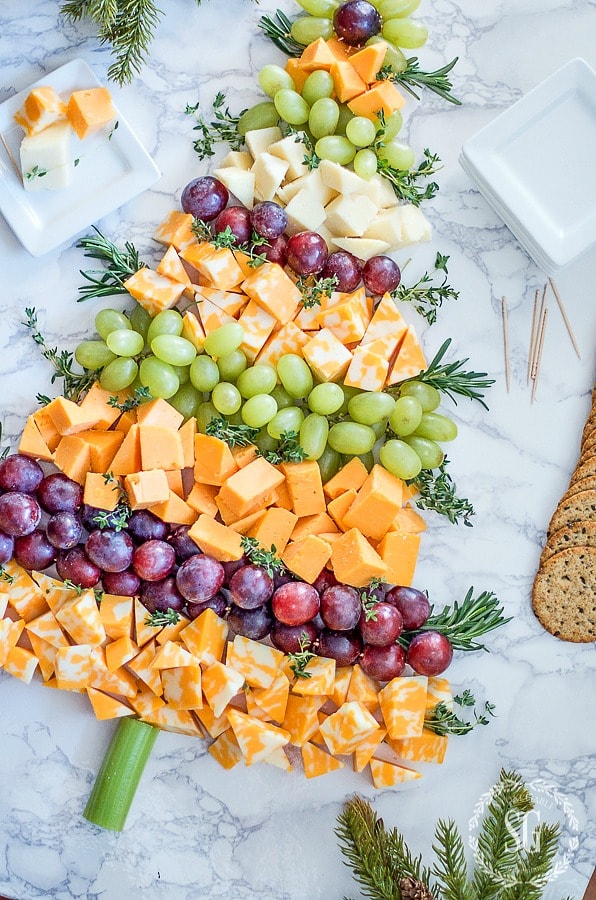 CHRISTMAS-TREE-CHEESE-BOARD-cheese-grapes-herbs-stonegableblog