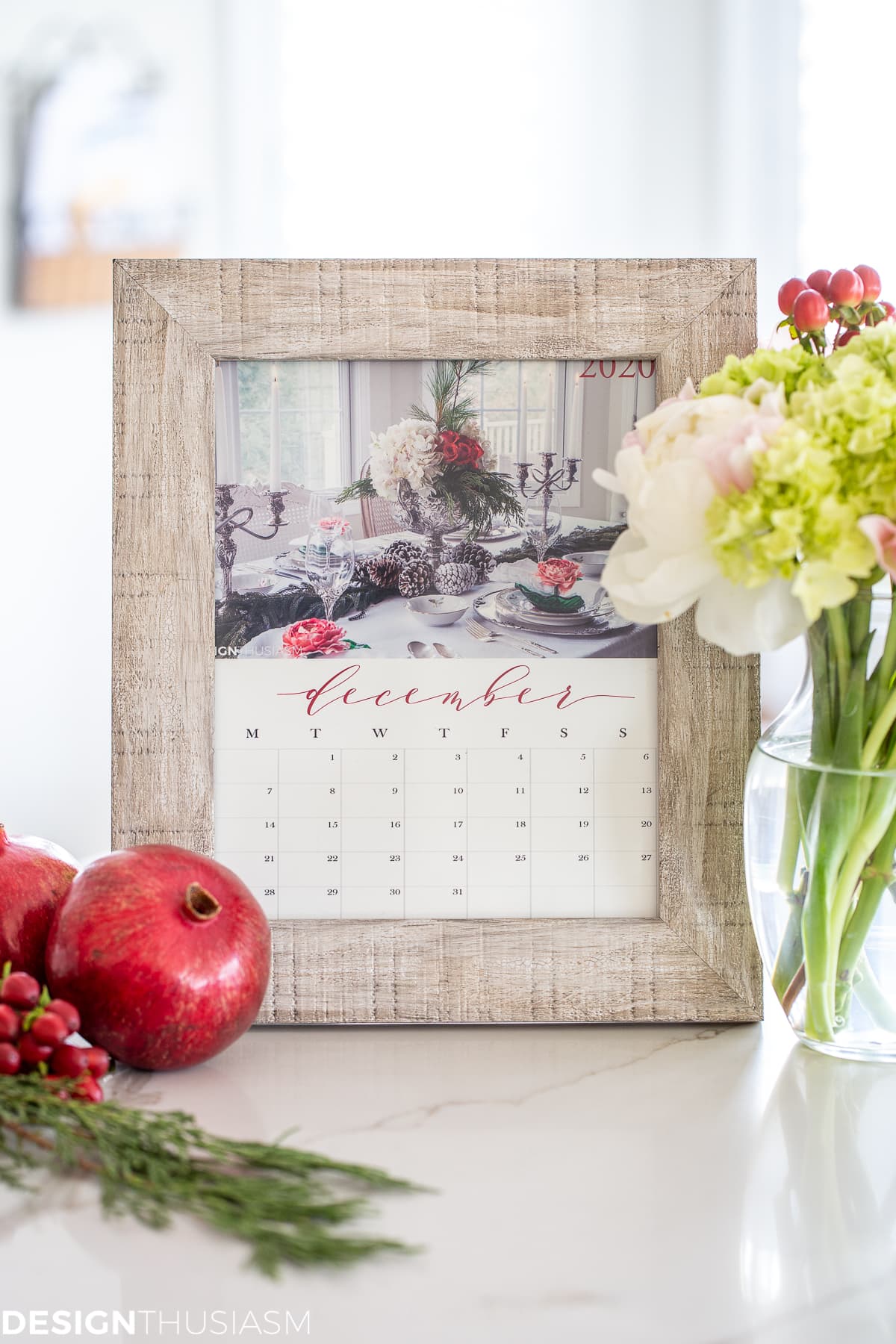 FREE Printable 2020 Calendar from designthusiasm
