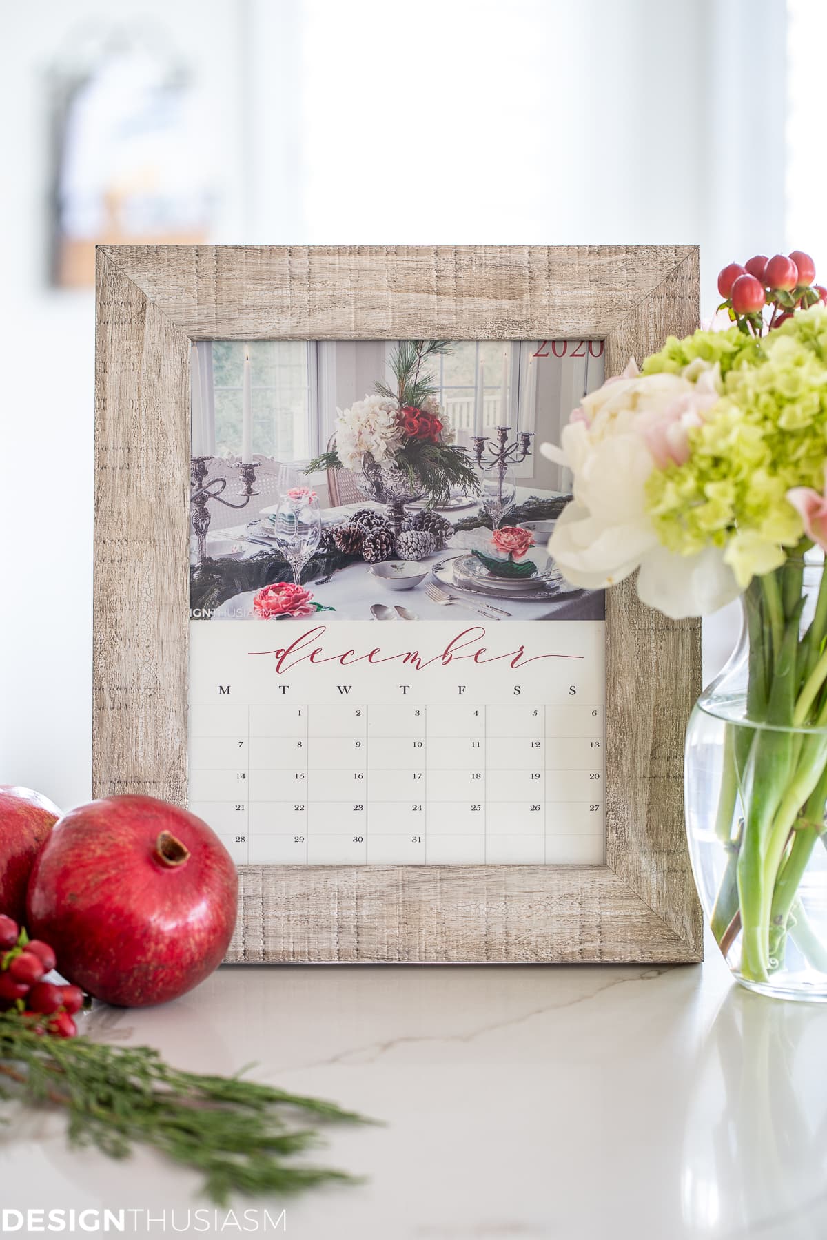 FREE Printable 2020 Calendar from designthusiasm