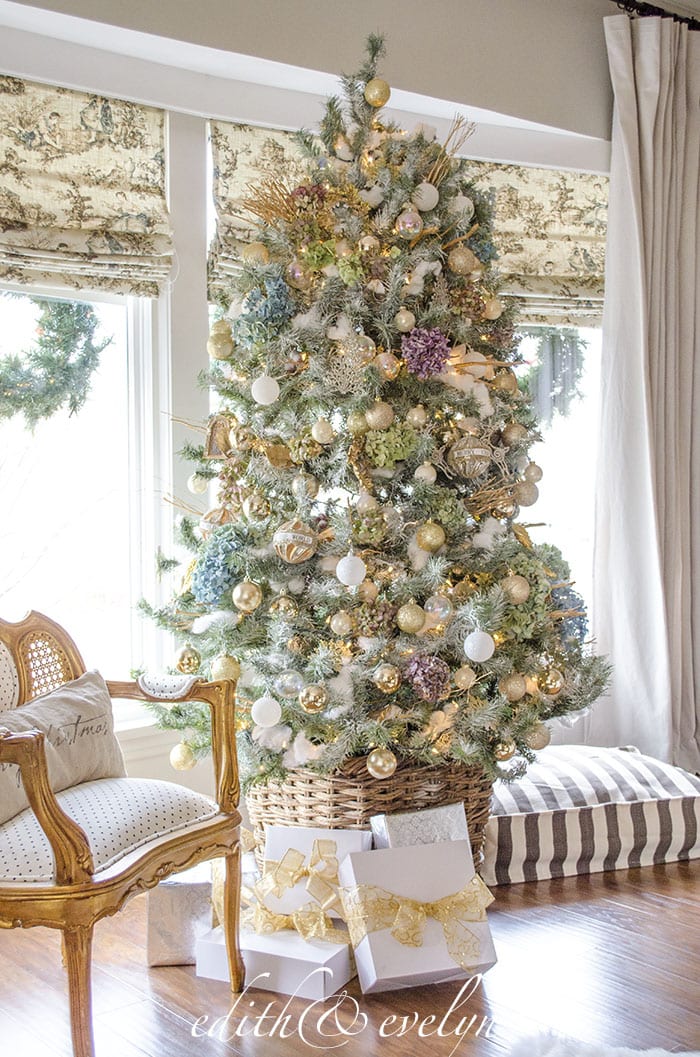 French Country aqua Christmas tree decorations