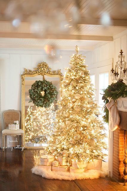 French Country gold Christmas tree decorations