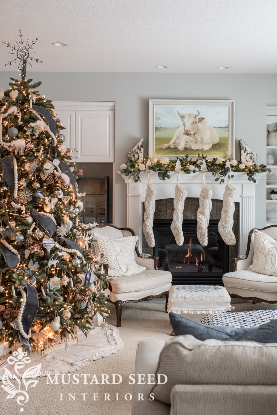 French farmhouse Christmas tree decorations