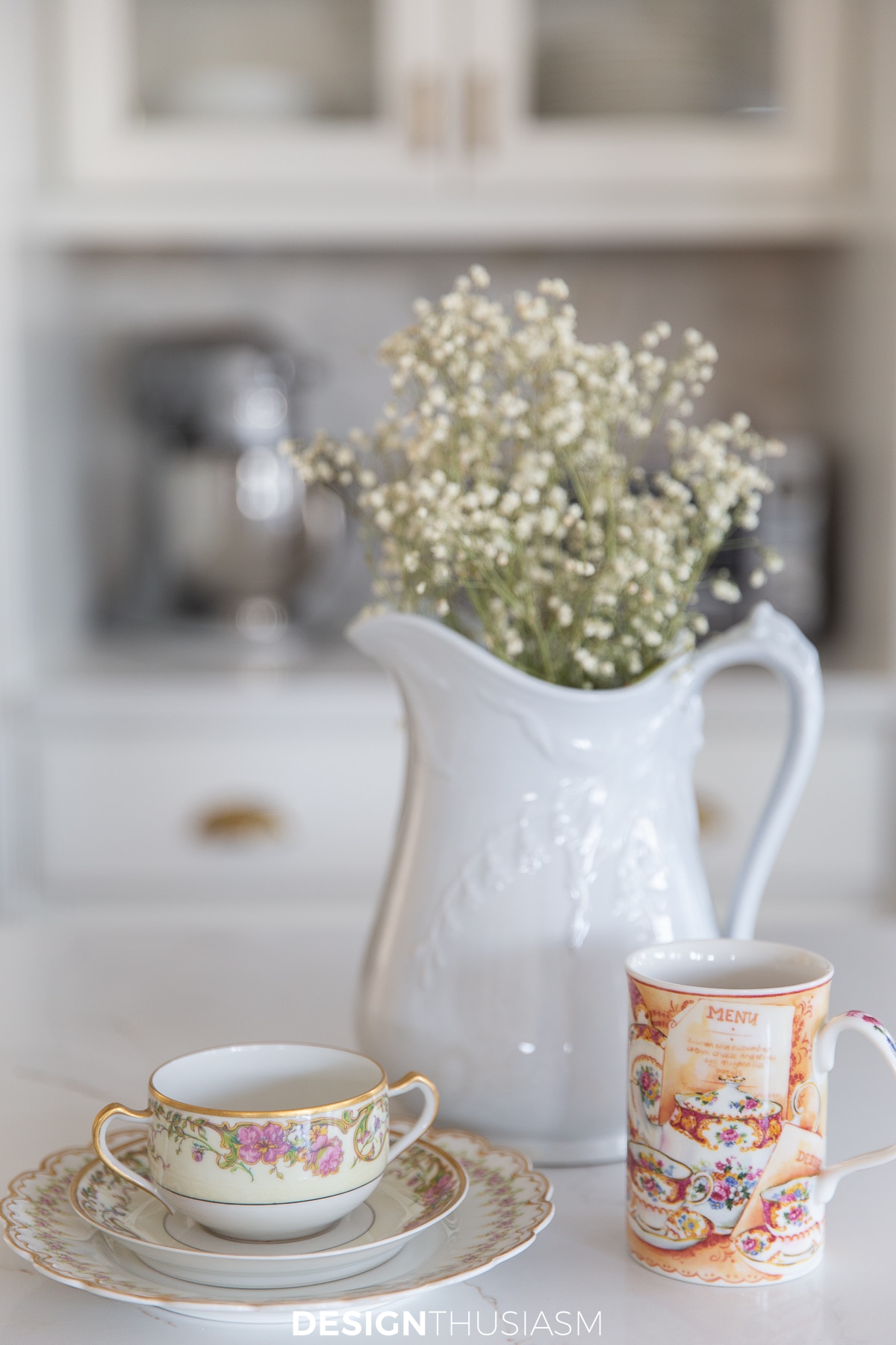 Winter warmth soup bowl and tea cup