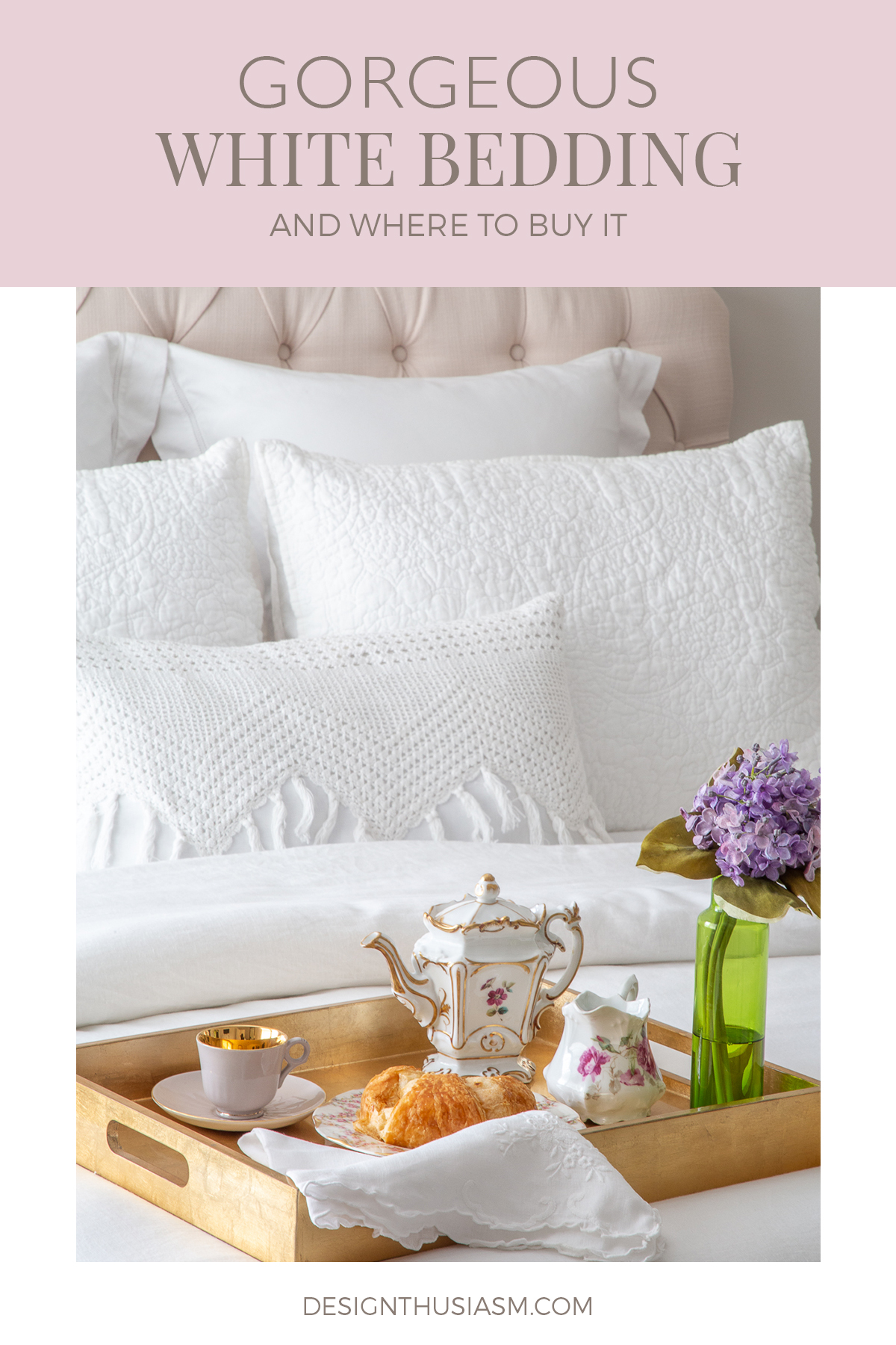 white bedding