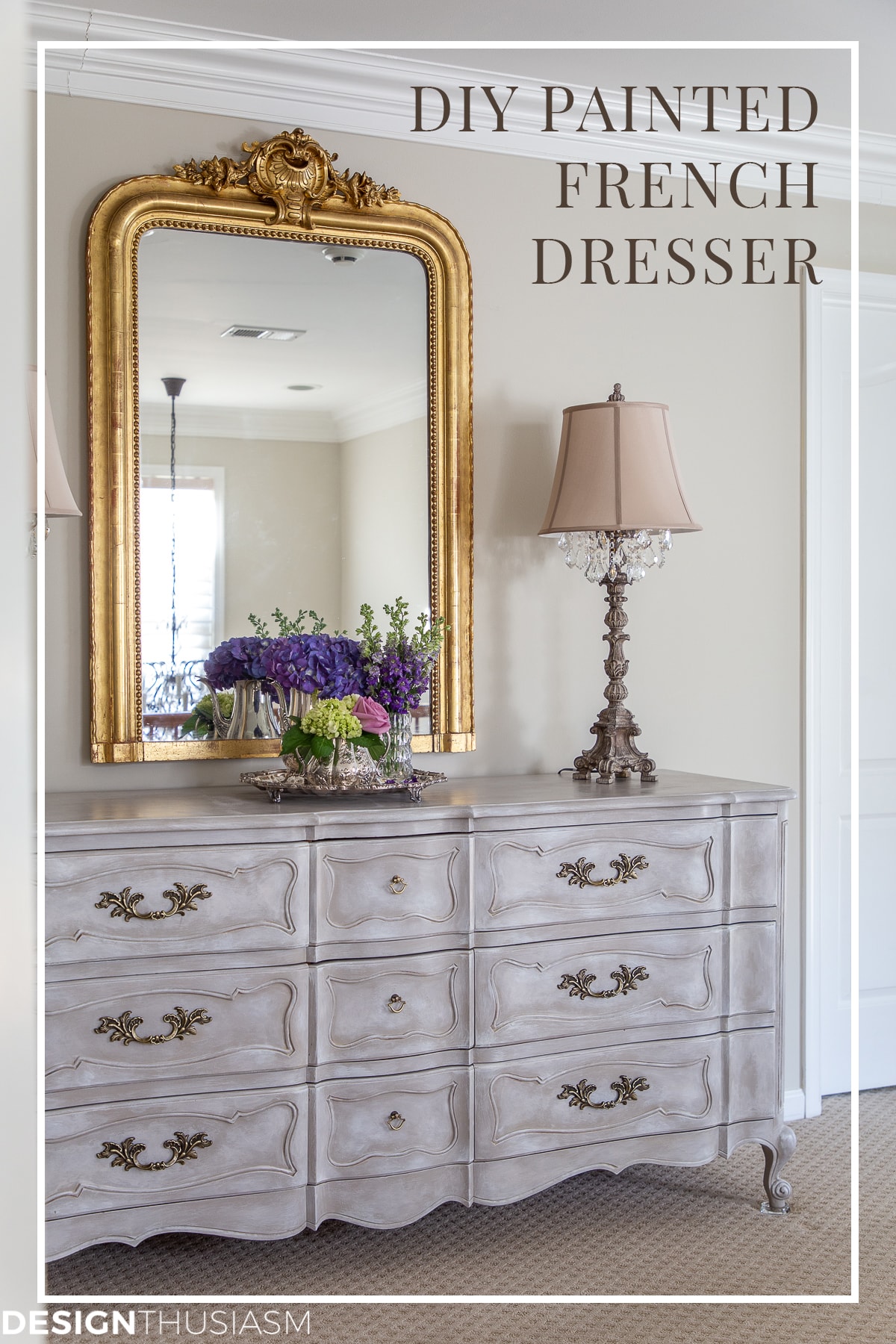 DIY vintage french painted dresser