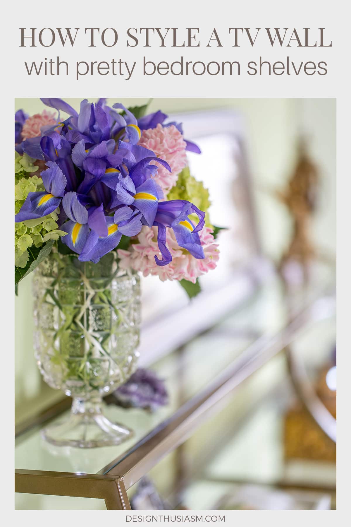 floral on bedroom shelf unit