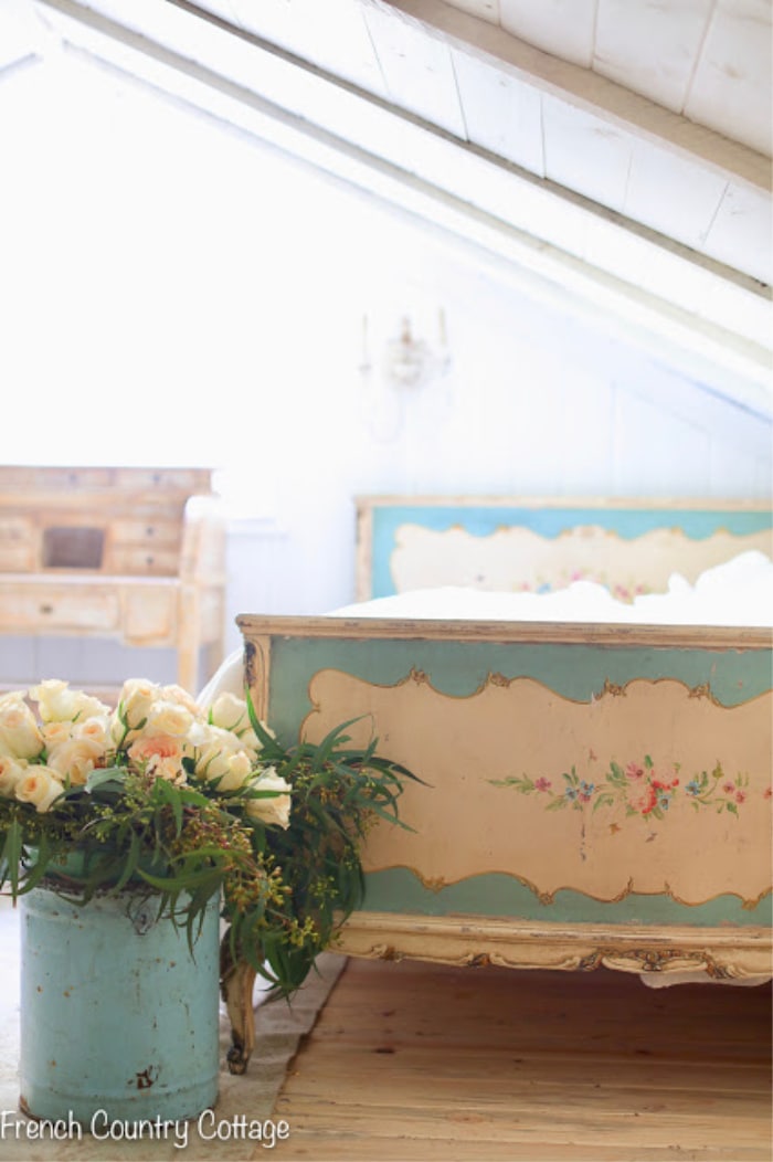 French Country Cottage Vintage Beds in the attic