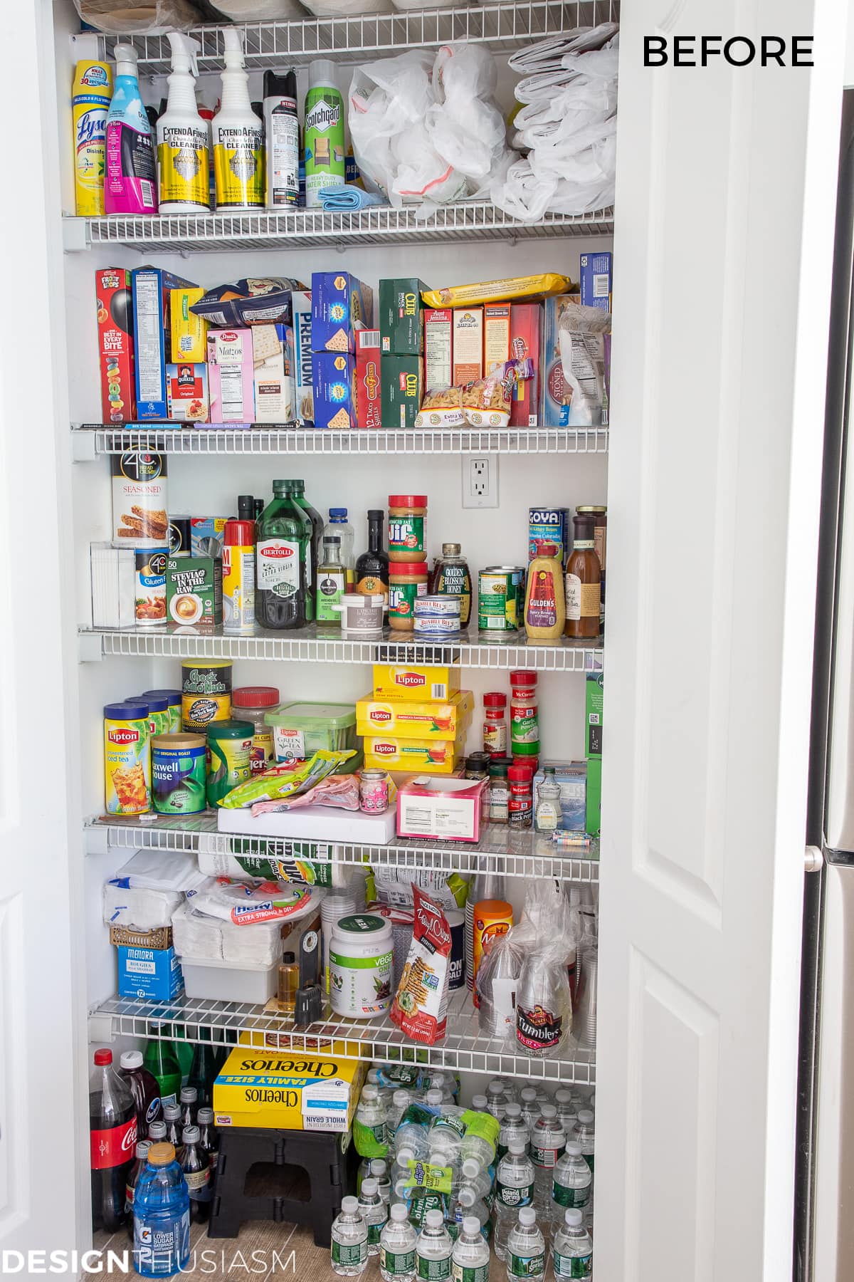 kitchen pantry before organization