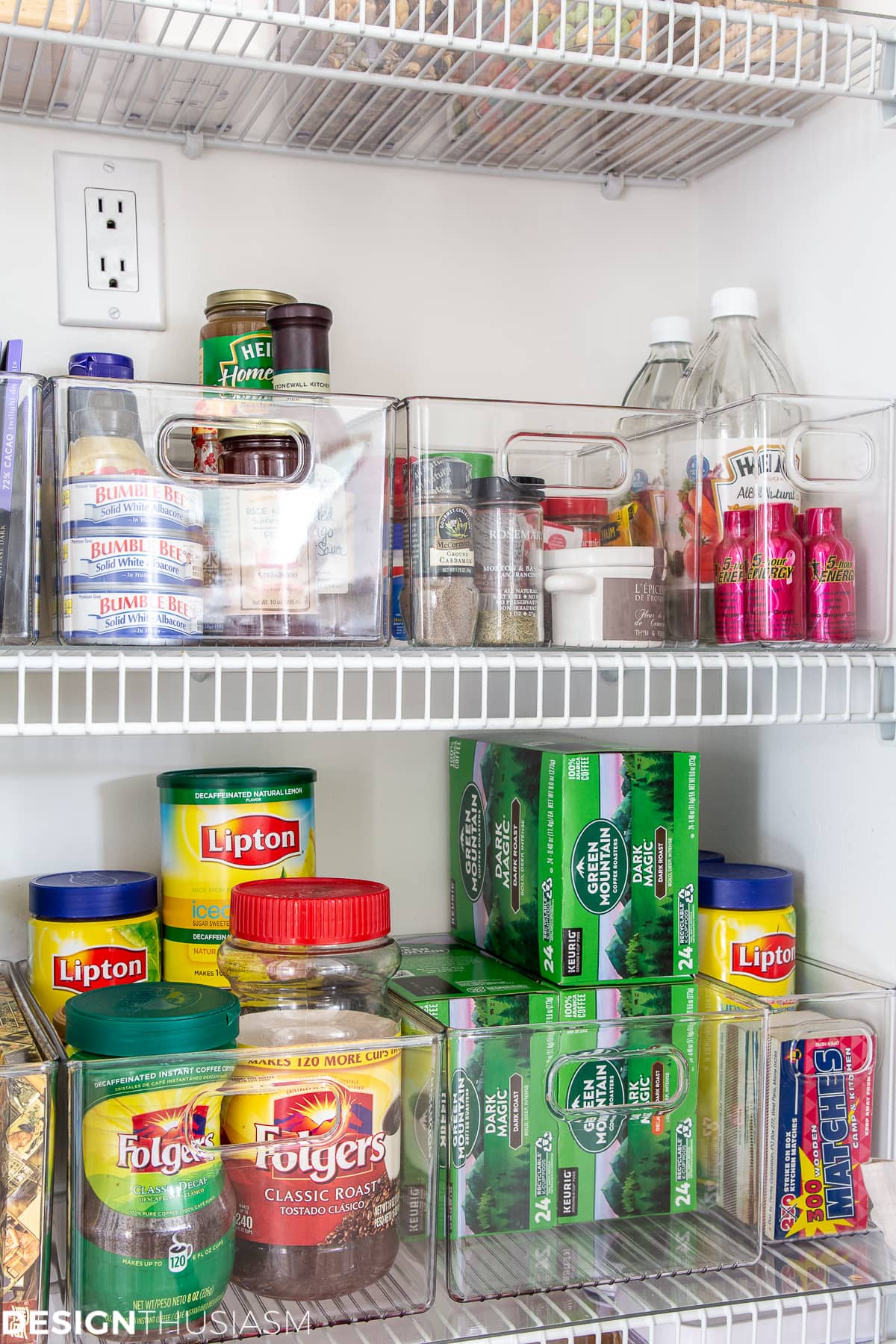 kitchen pantry organization plastic bins
