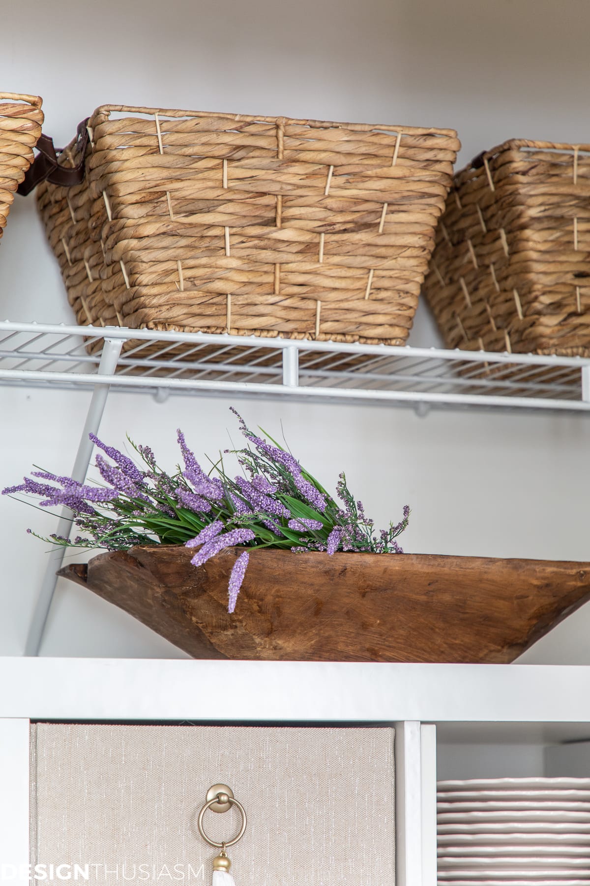 rattan bins for closet organization