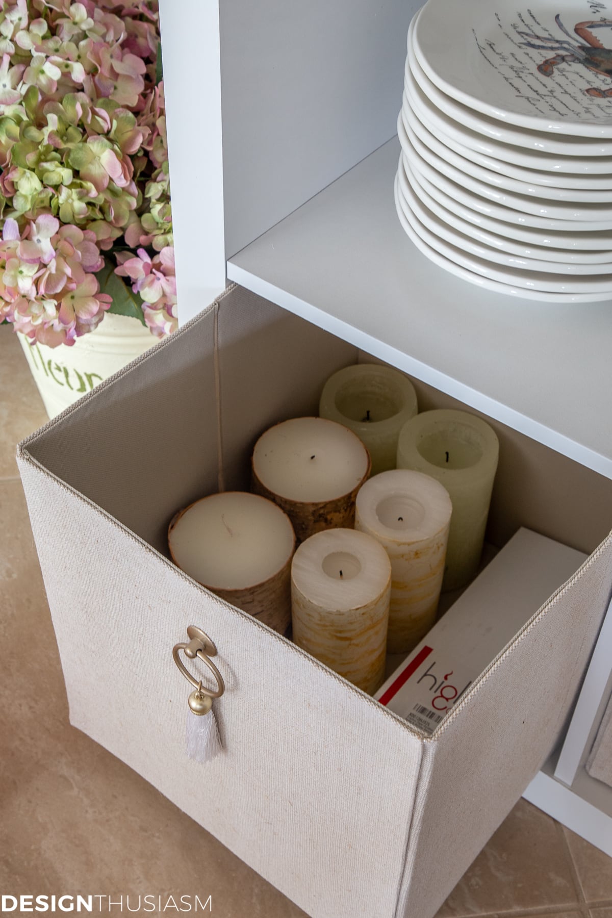 storage bins for DIY closet shelving