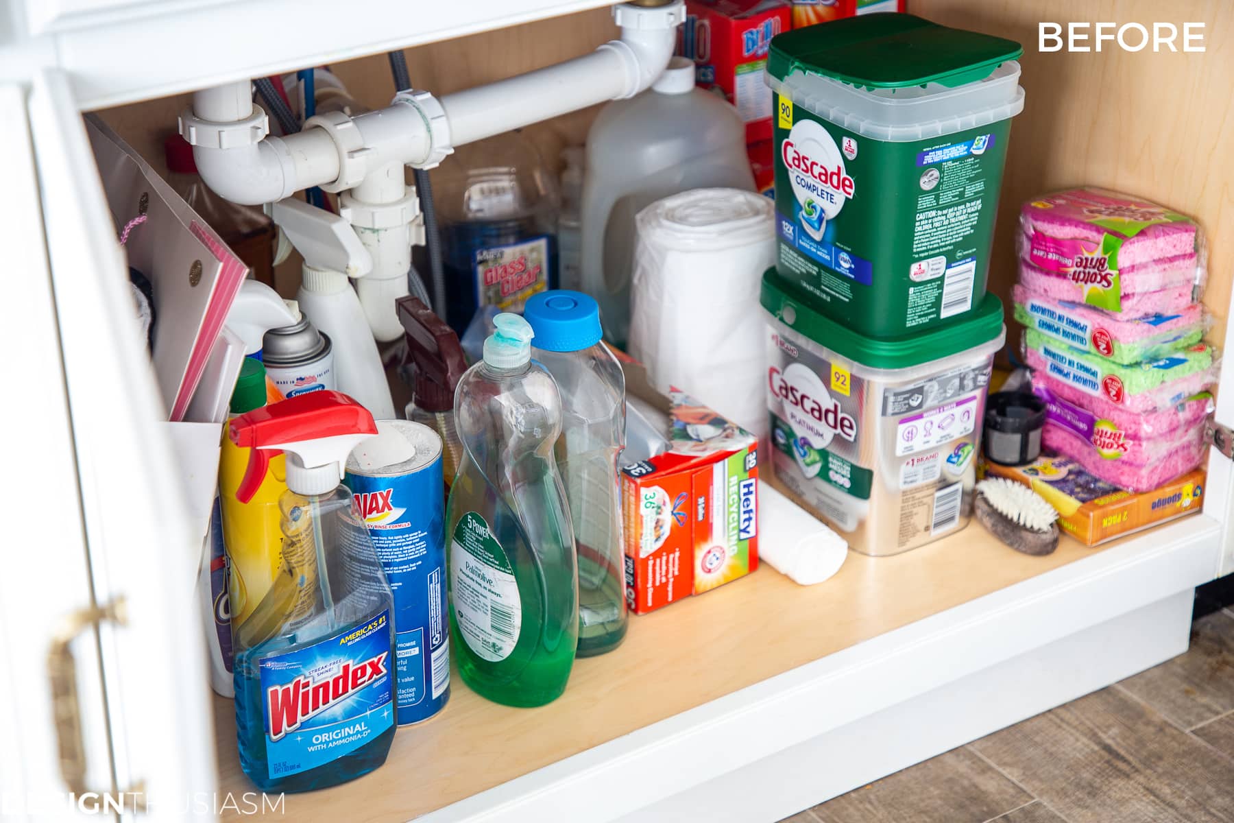 under sink storage before