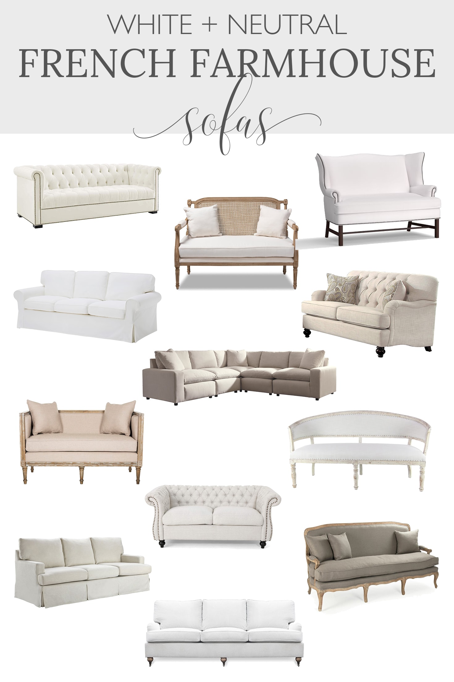 Farmhouse living room sofas