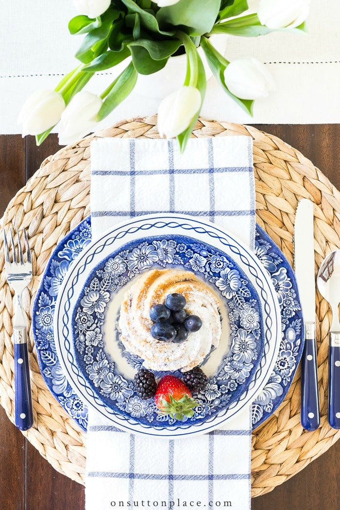 Blue & White Tablescape from On Sutton Place