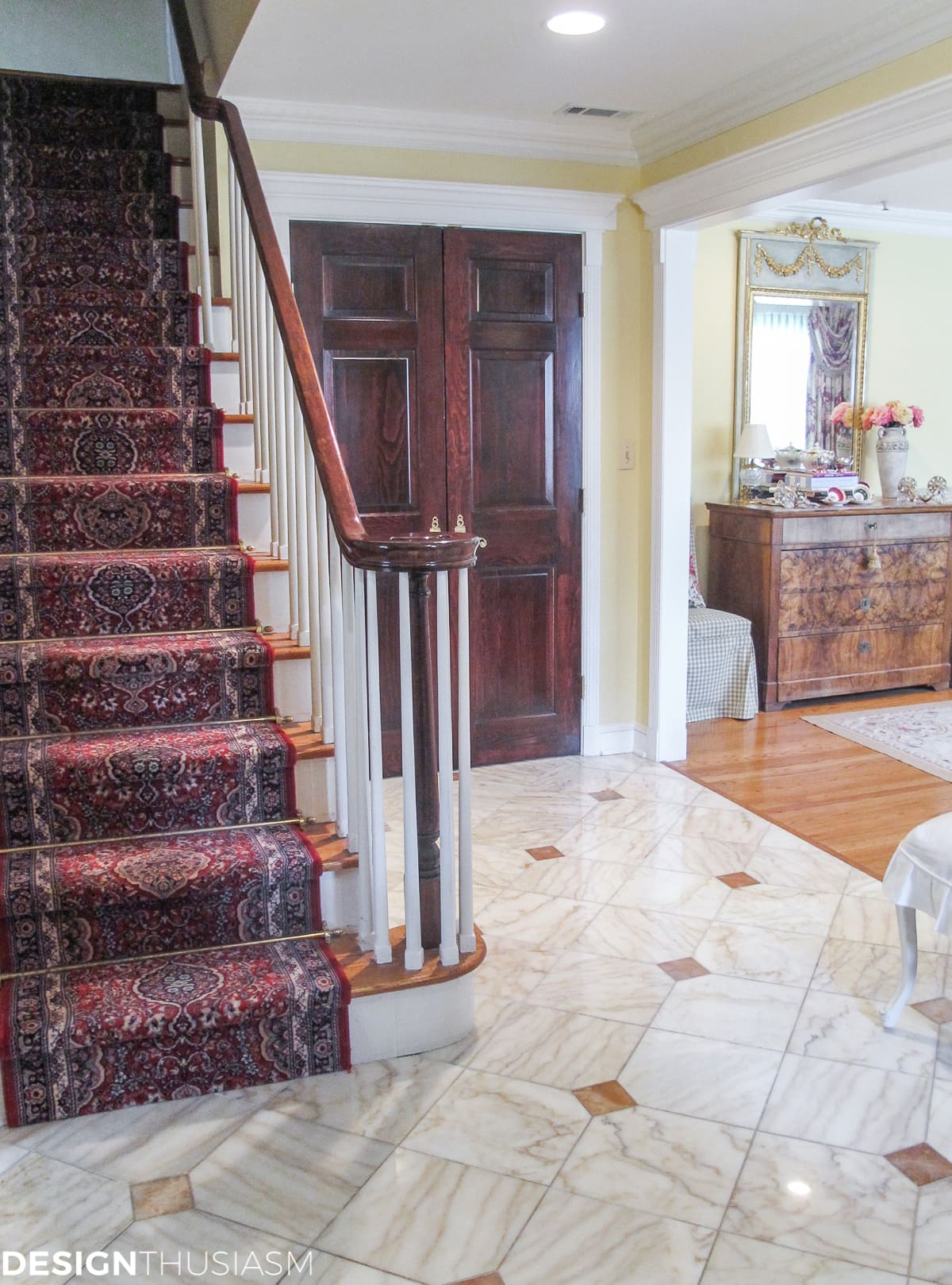 French Country entry foyer