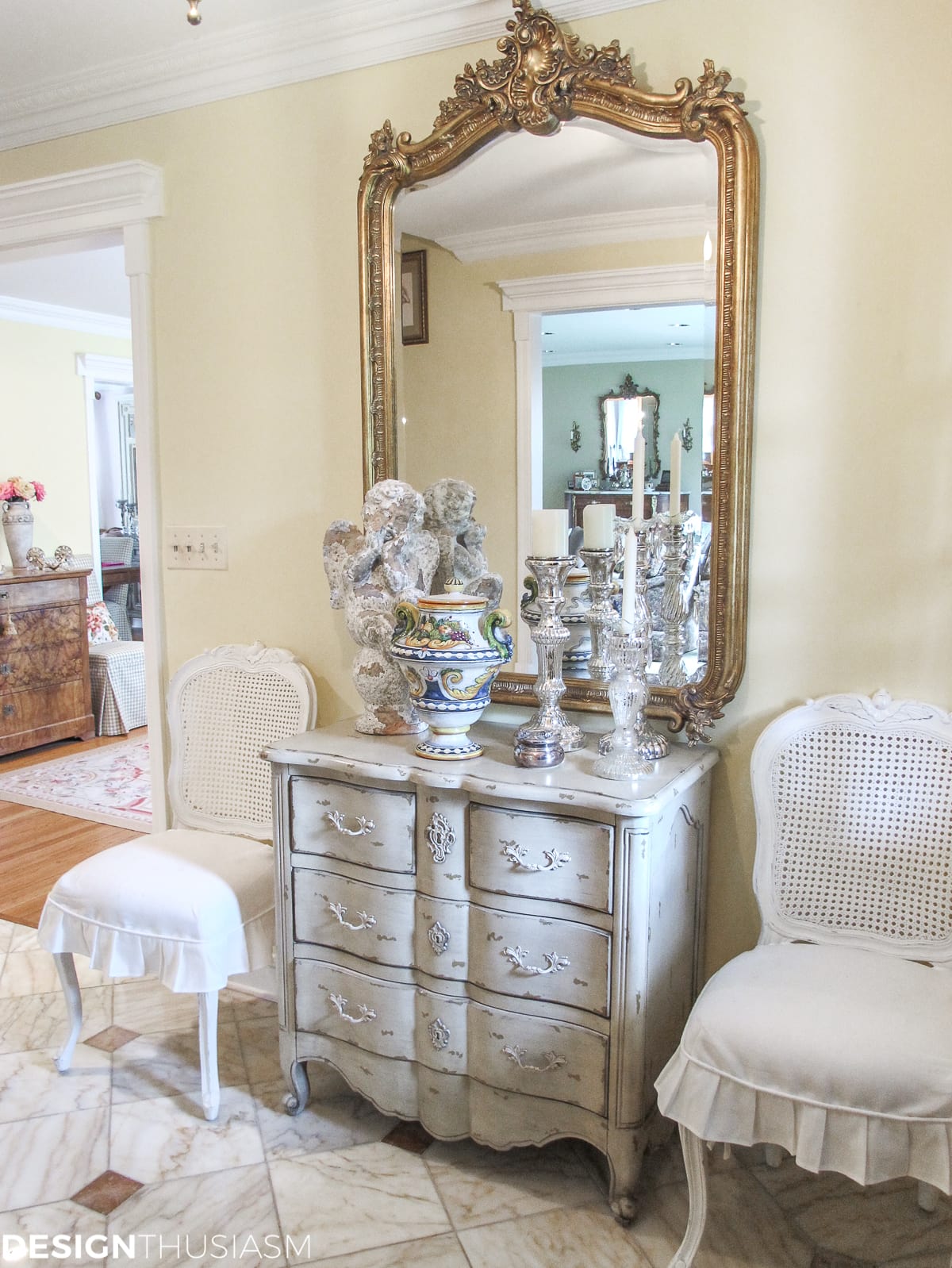 French Country entry foyer