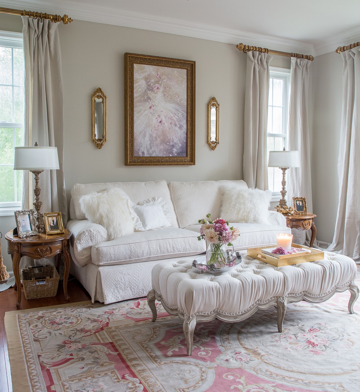 french country living room sofa