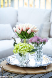 flowers on the patio coffee table