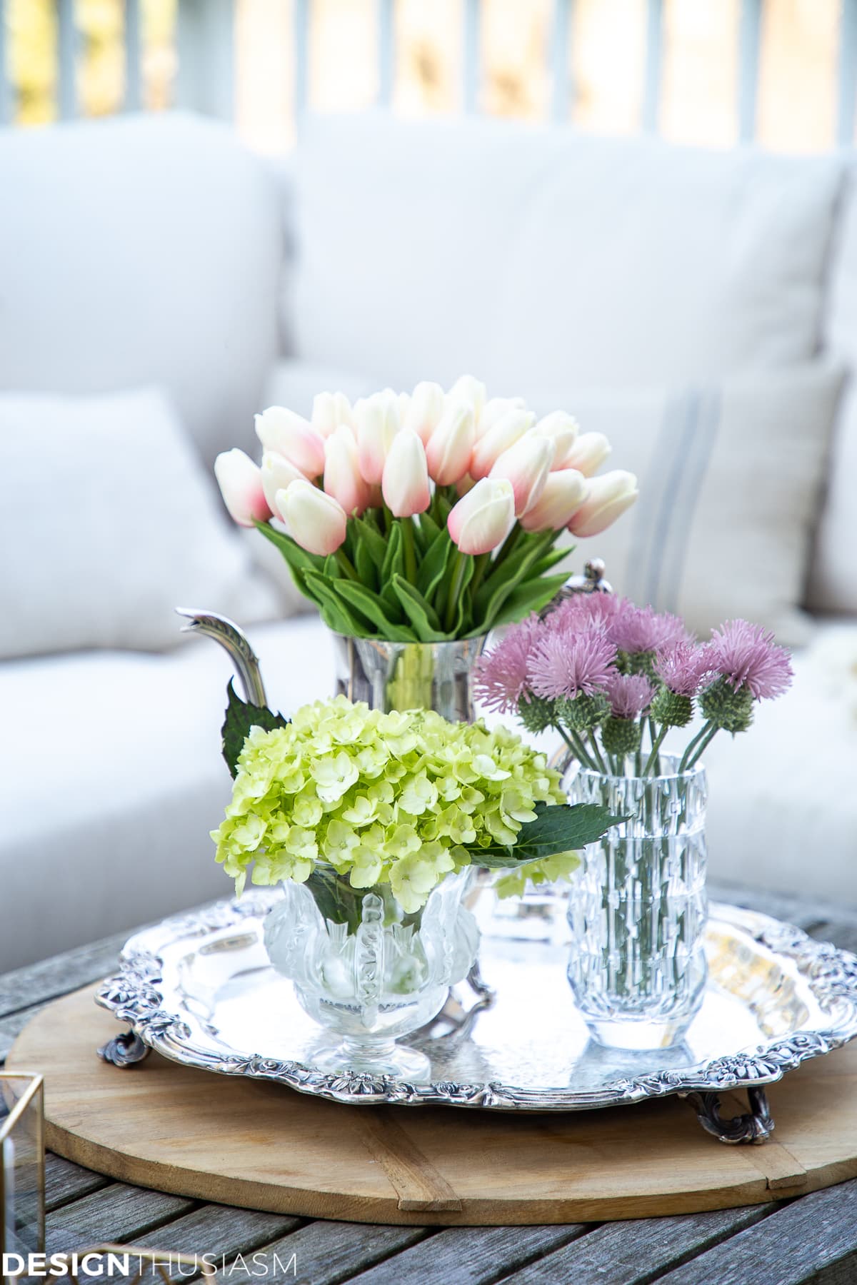 flowers on the patio coffee table