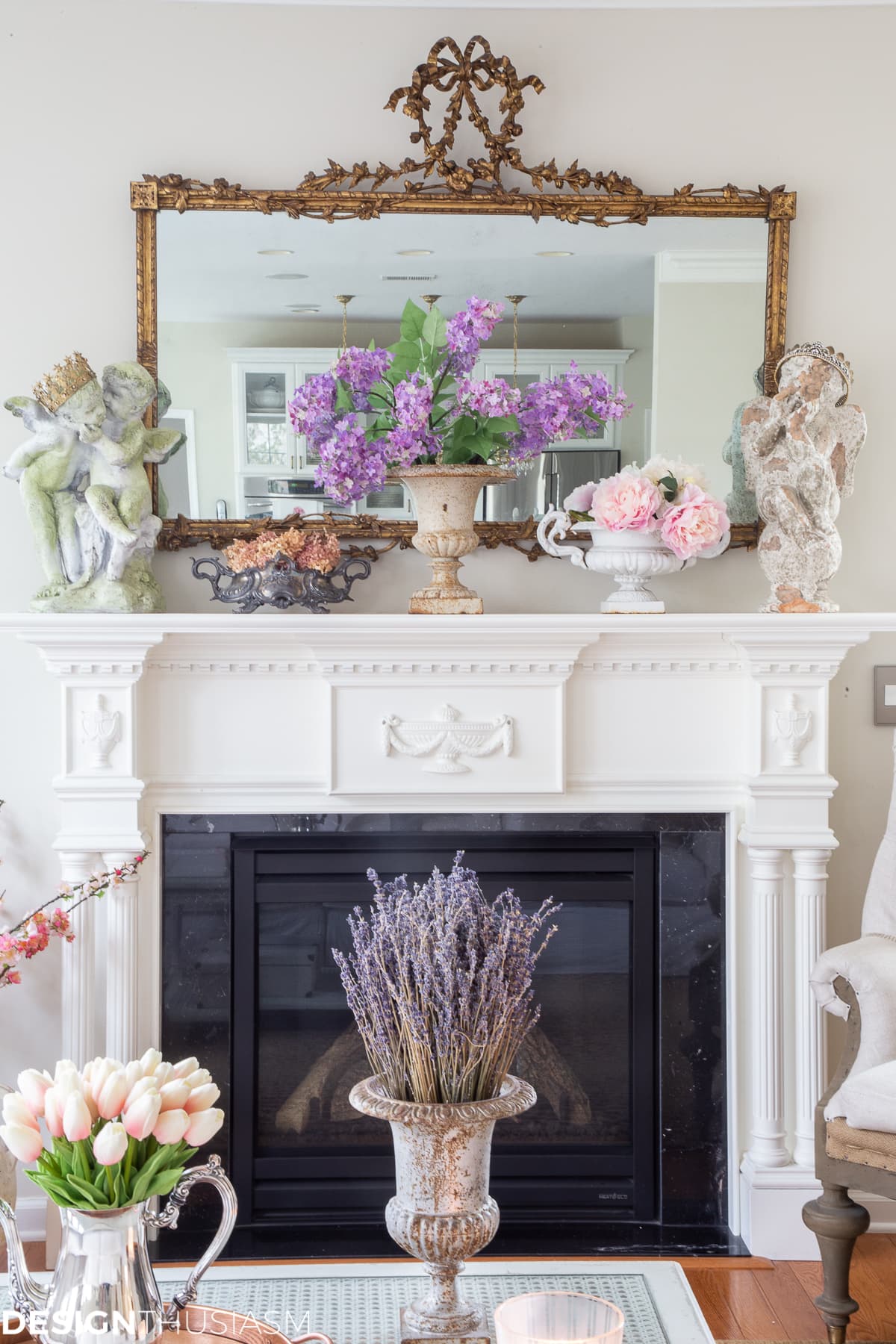spring mantel garden decor