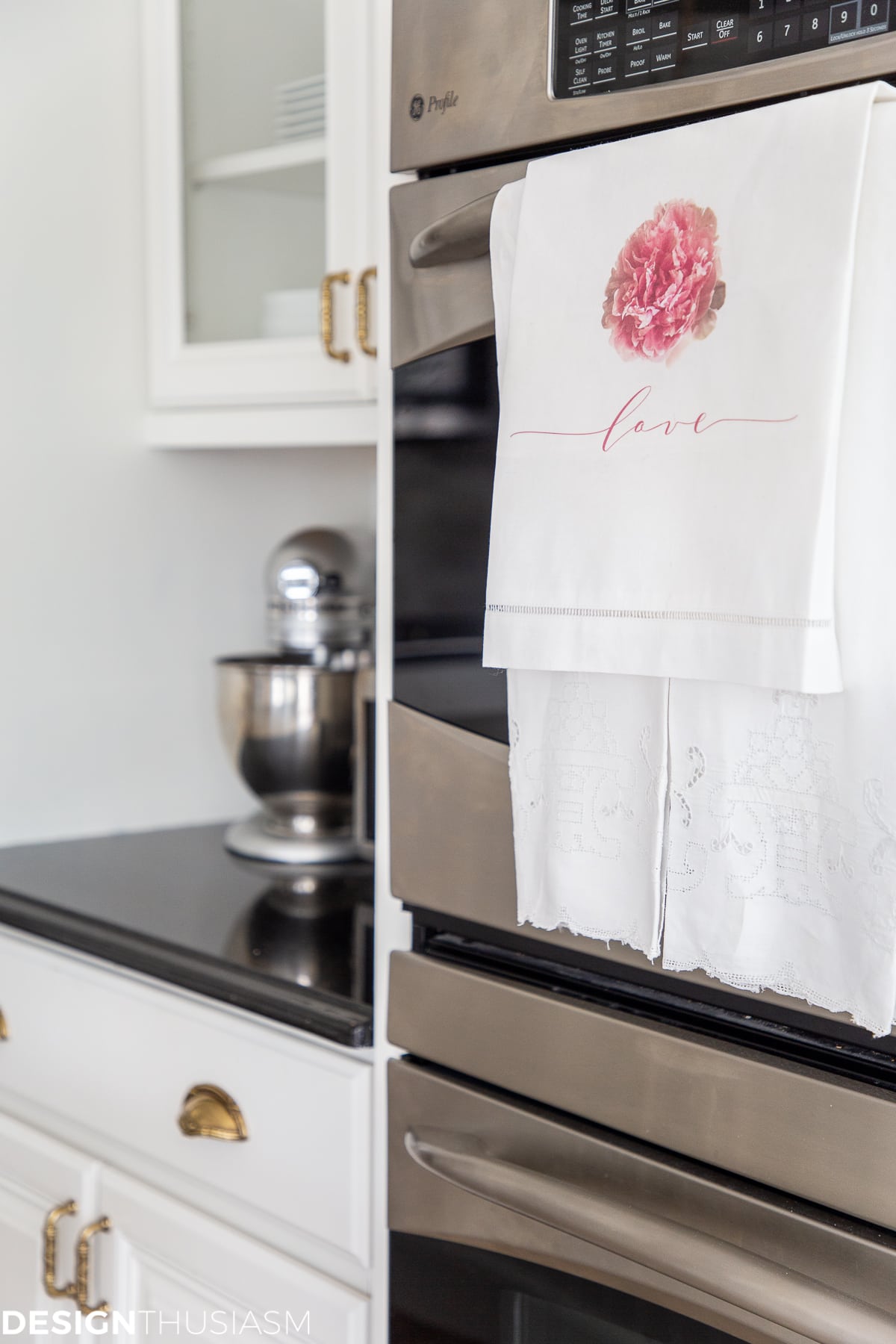 peony love tea towel valentines day decor