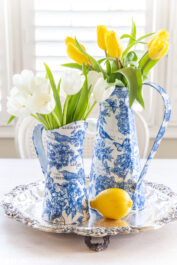 blue and white chinoiserie paper craft for spring