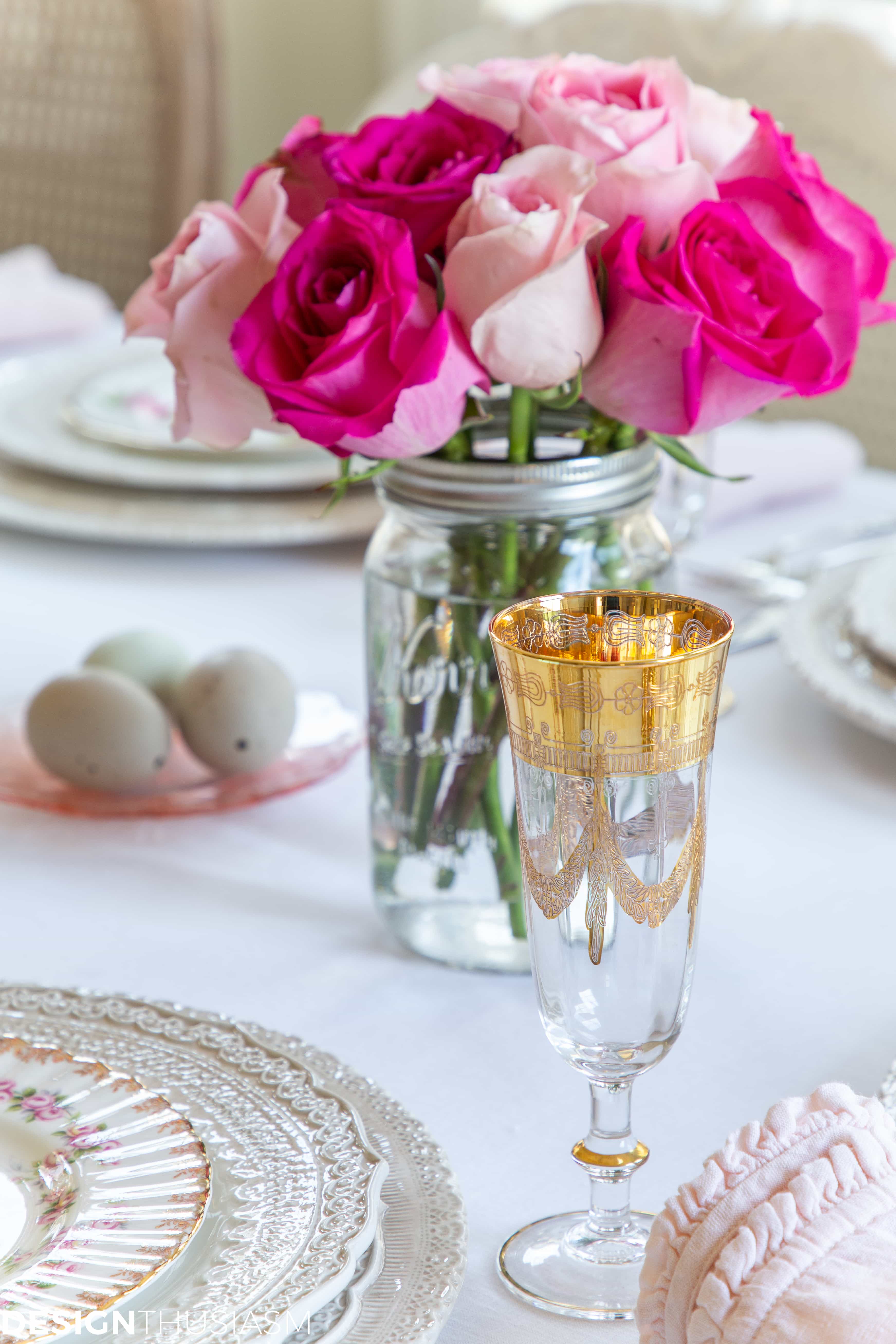 pink easter table ideas