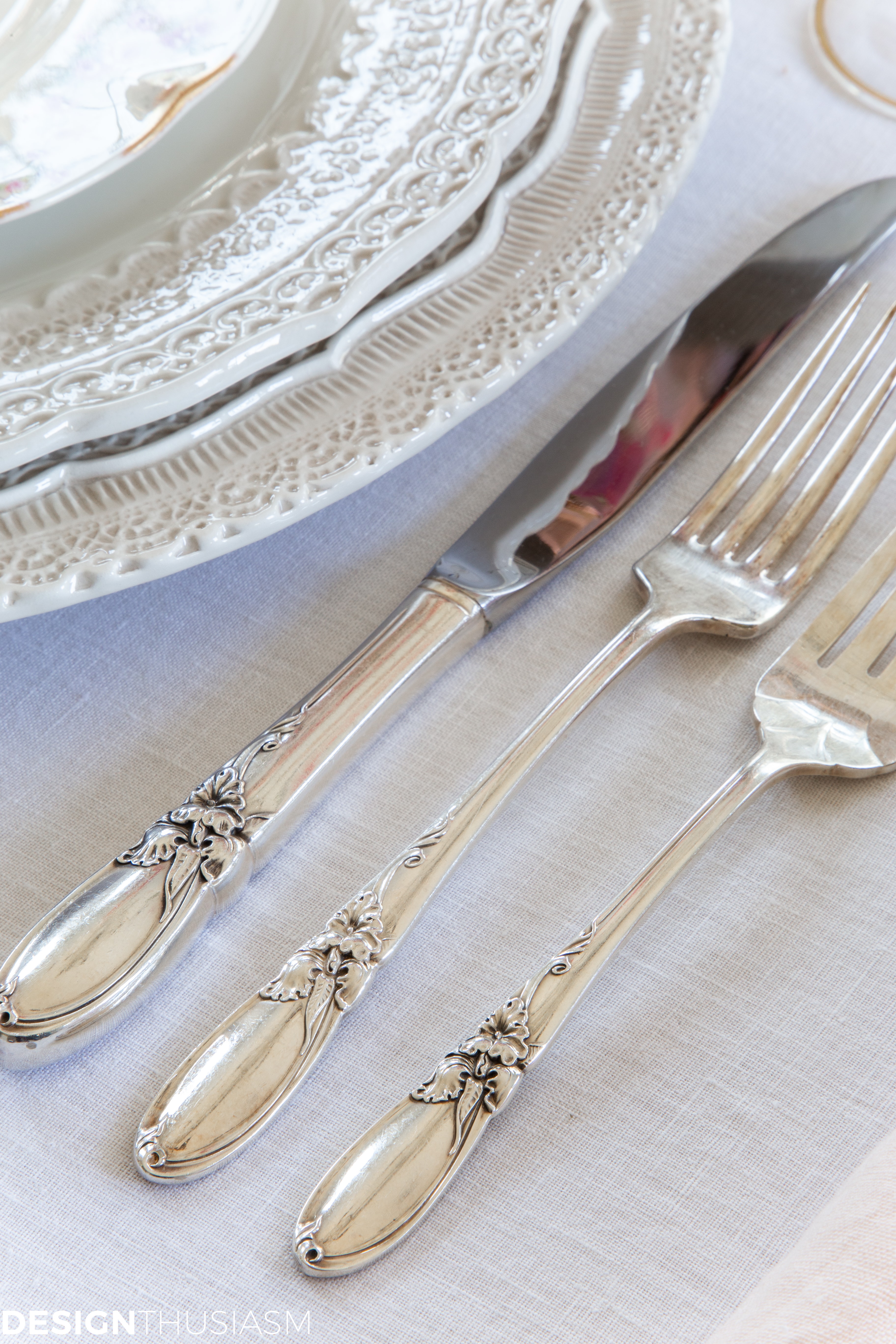flatware for easter table setting