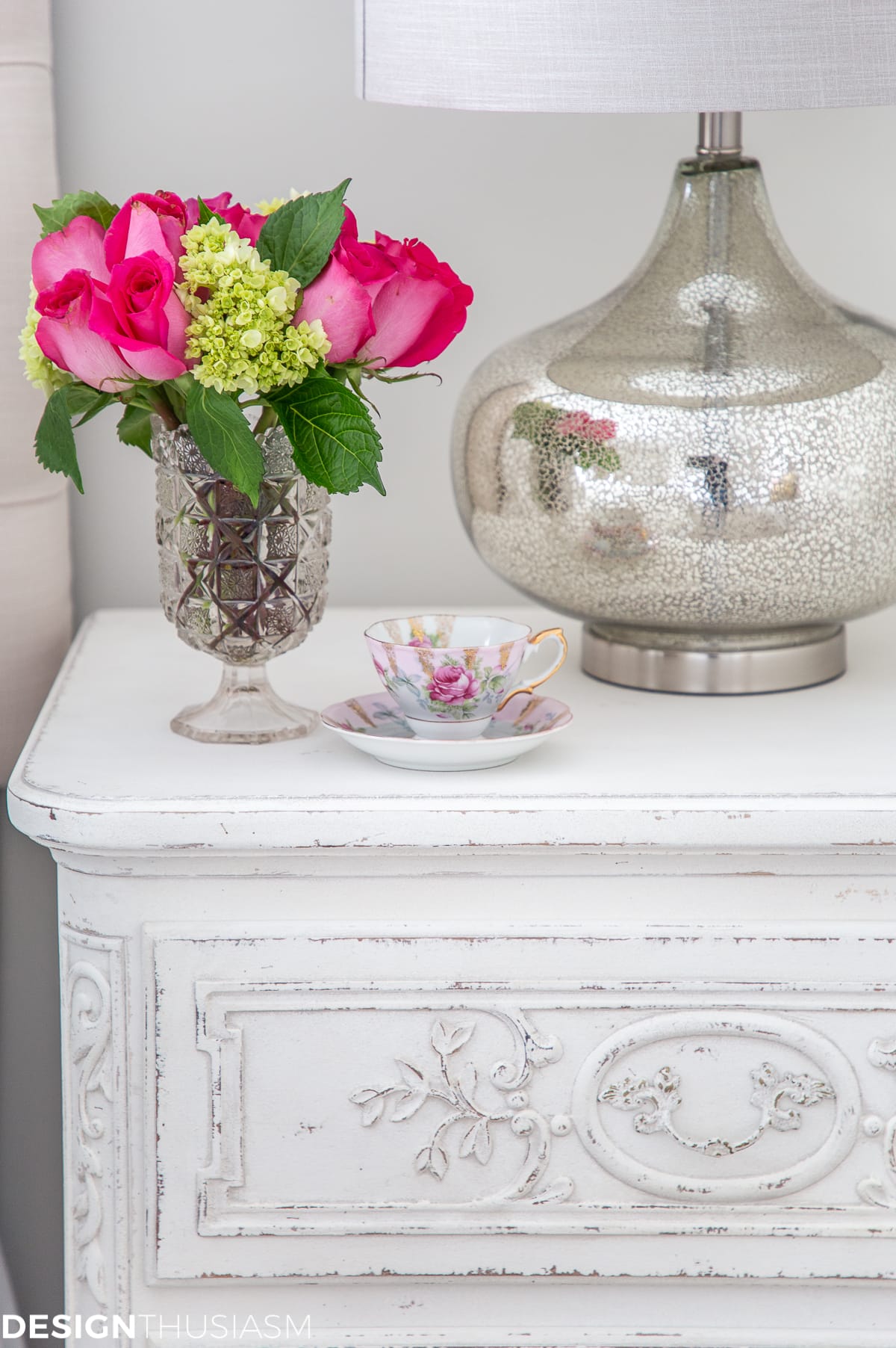 white bedroom nightstand