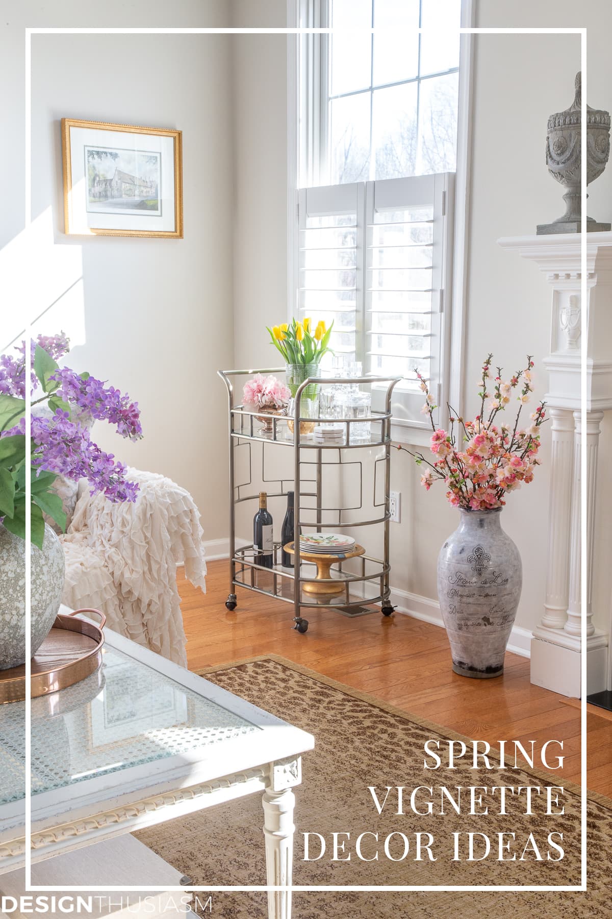 bar cart spring styling