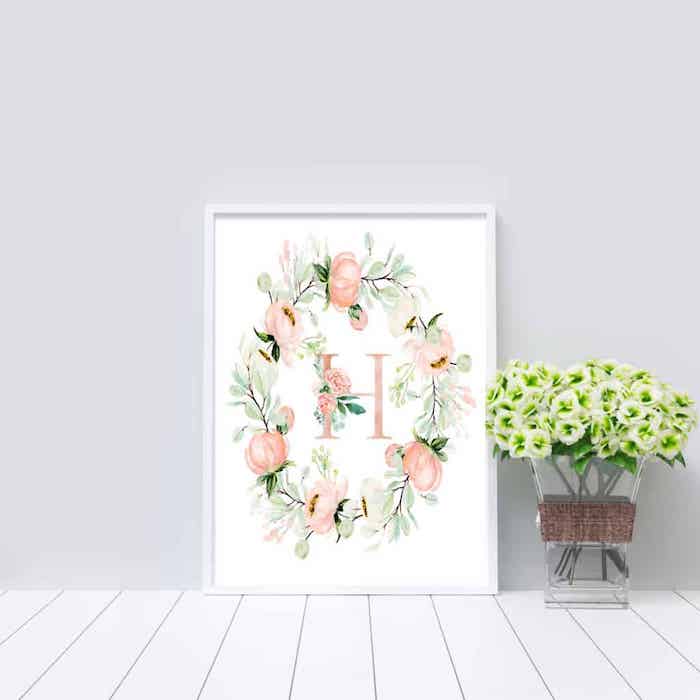 Monogram Printables – Free Spring DIY Art