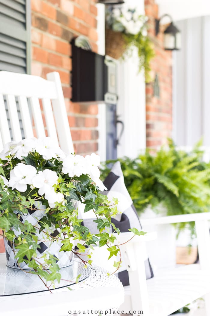Spring Front Porch Decor from On Sutton Place